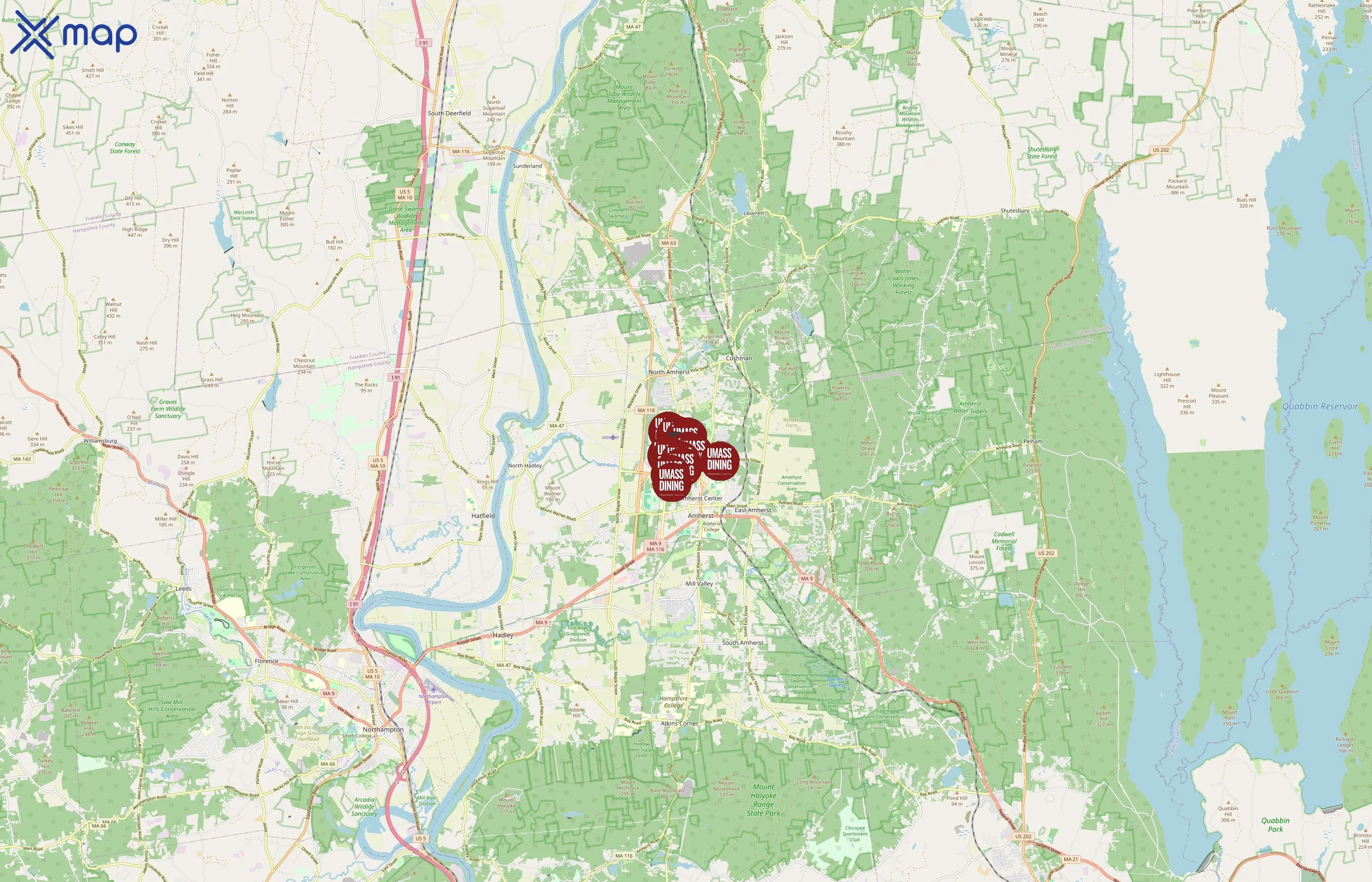 UMass Dining area coverage