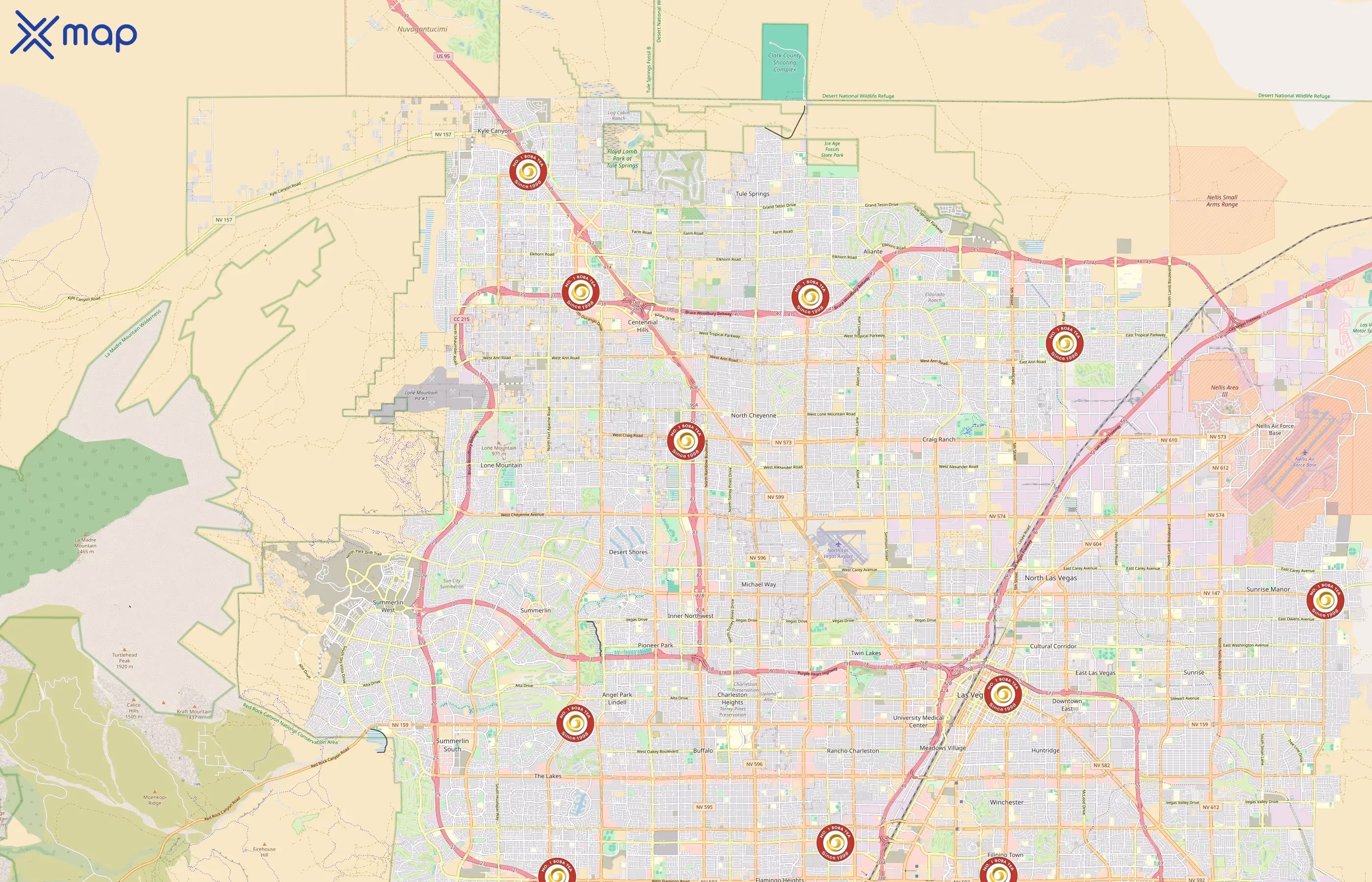 No. 1 Boba Tea area coverage