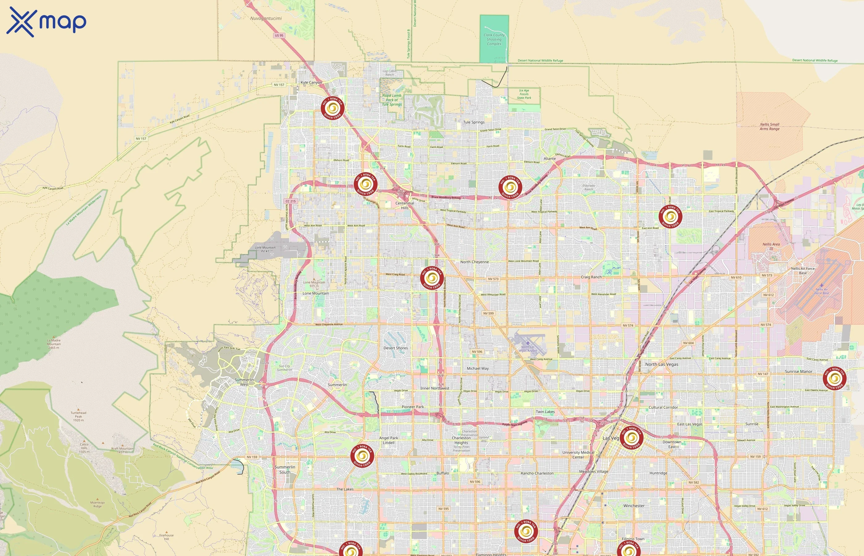 No. 1 Boba Tea area coverage