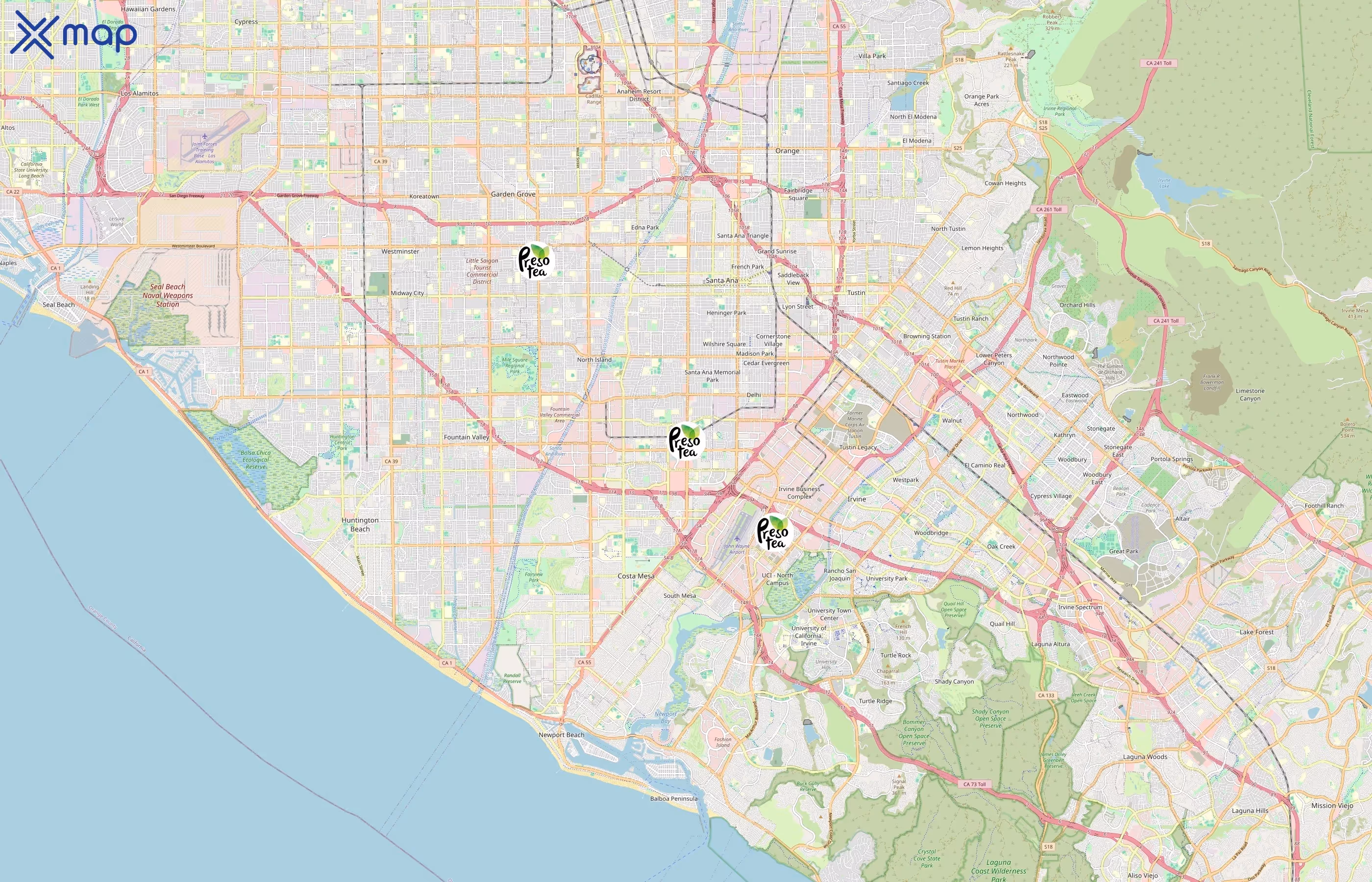 Presotea area coverage