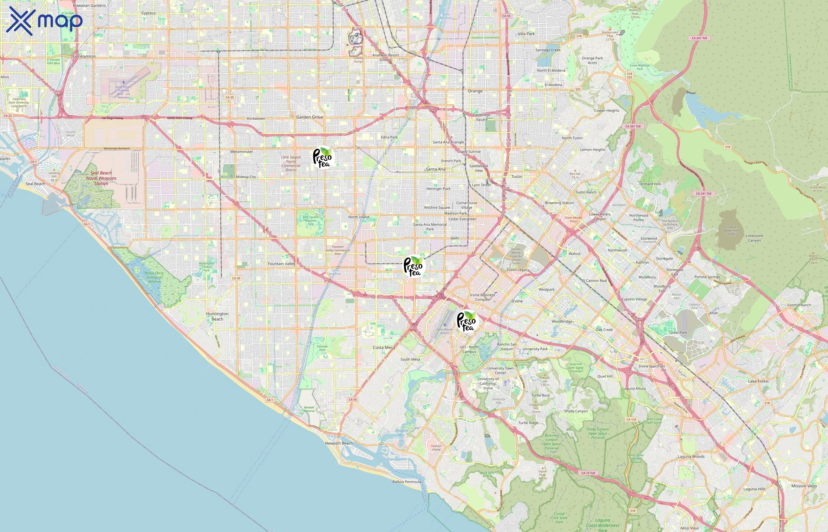 Presotea area coverage