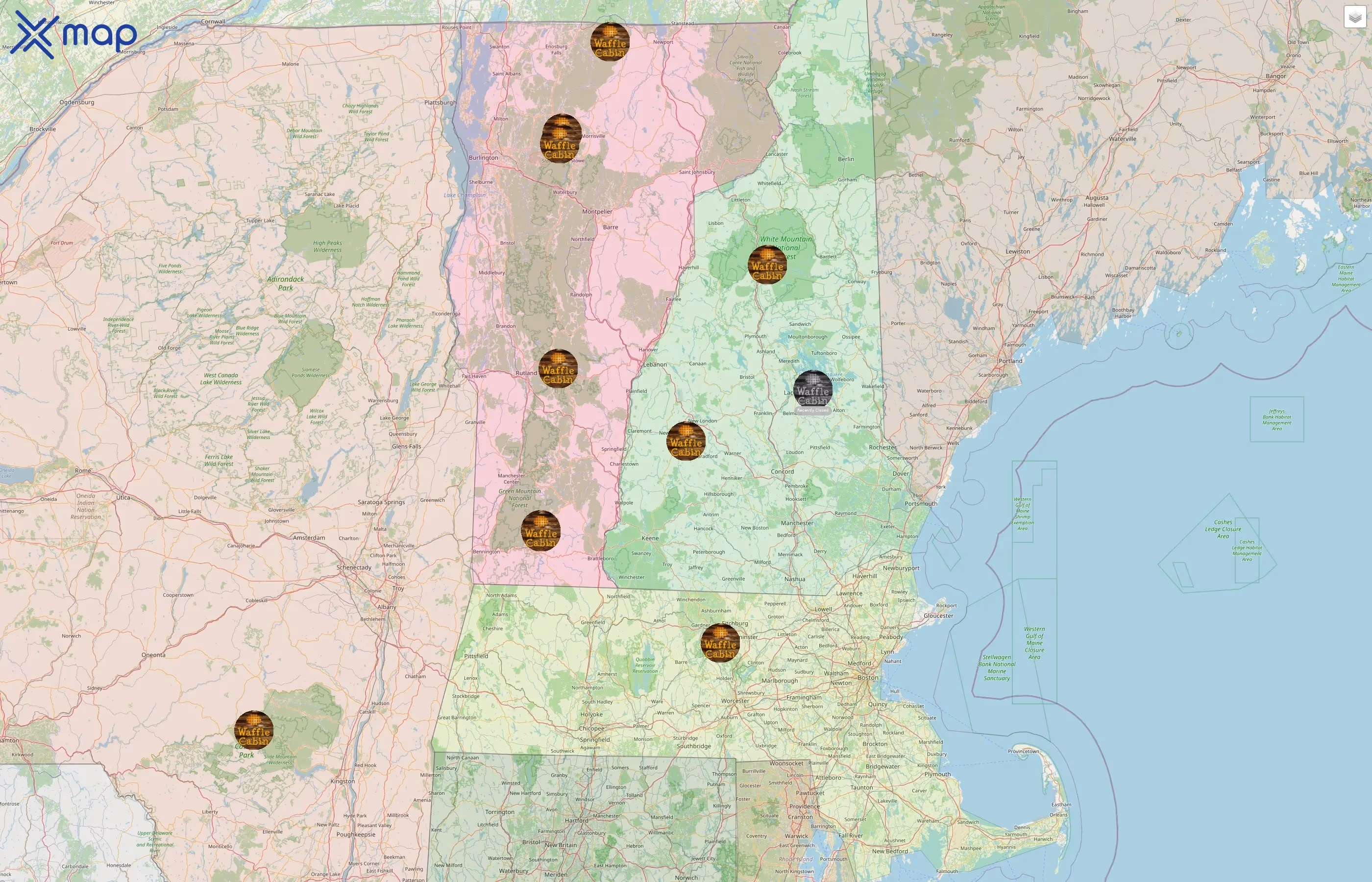 Waffle Cabin street hotspots