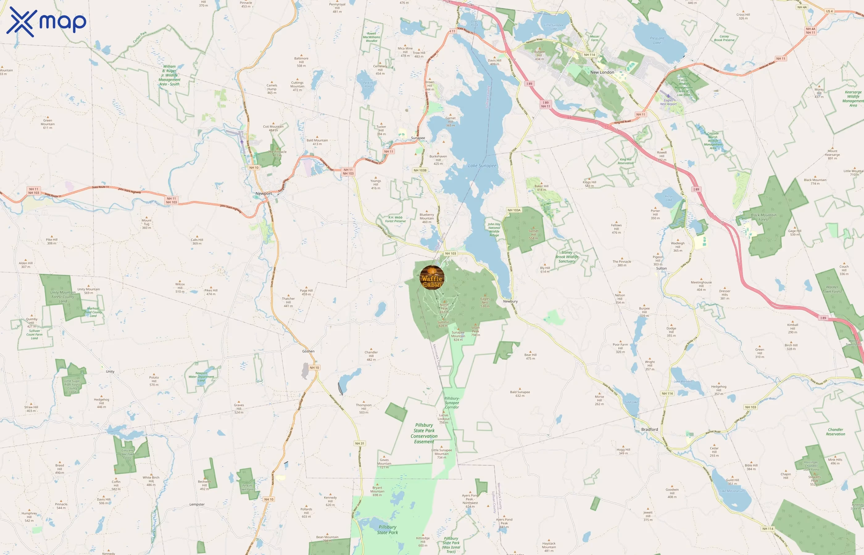 Waffle Cabin area coverage