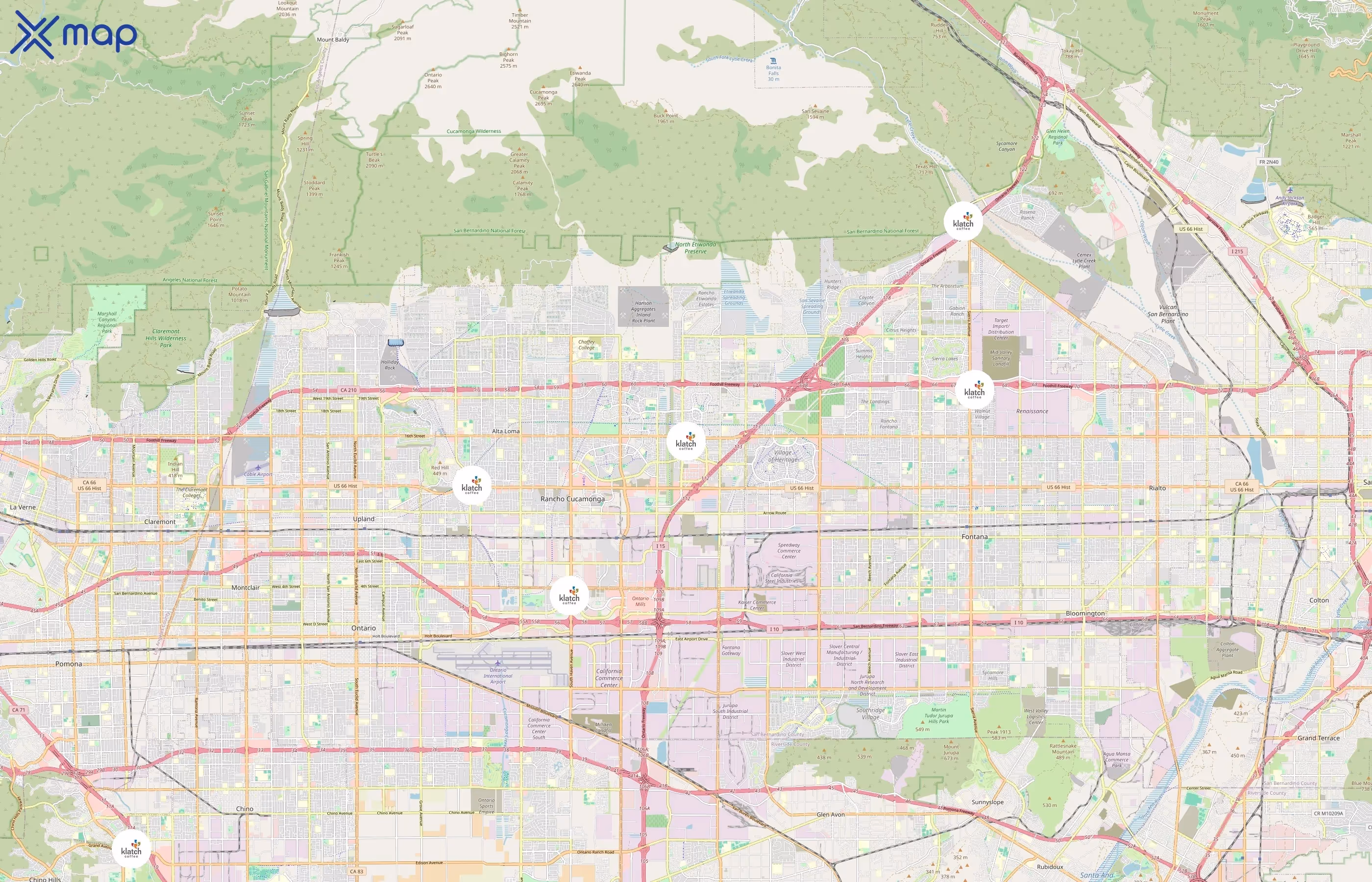 Klatch Coffee area coverage