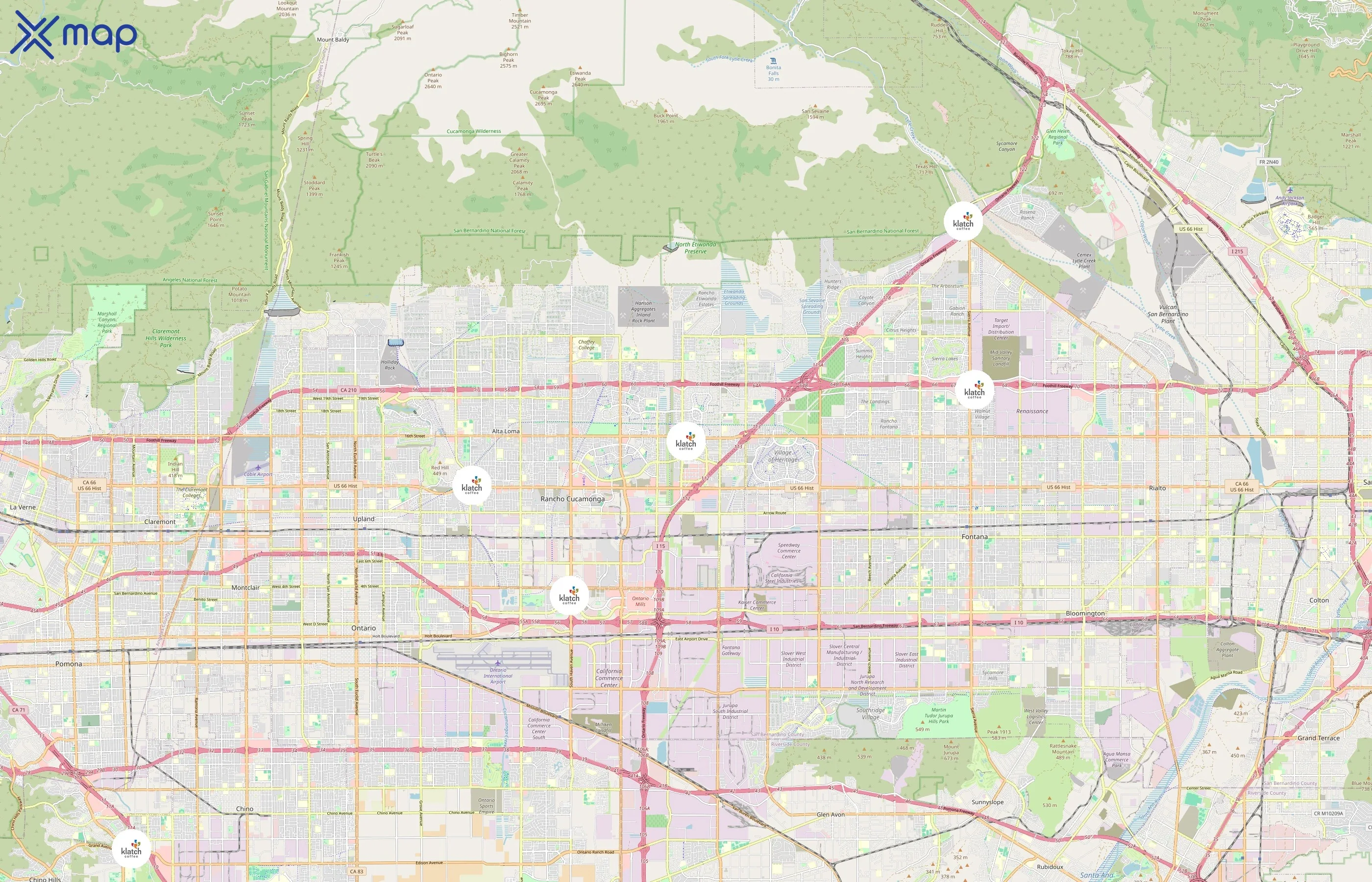 Klatch Coffee area coverage