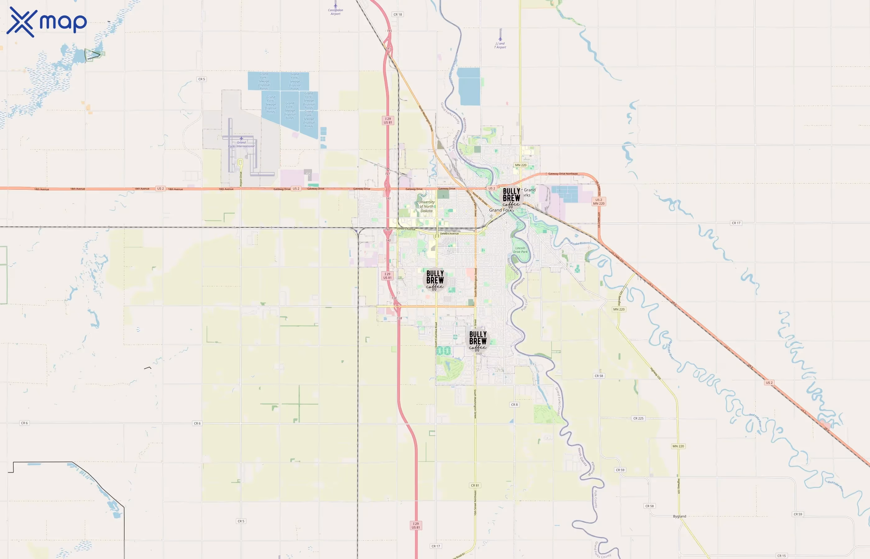 Bully Brew Coffee area coverage