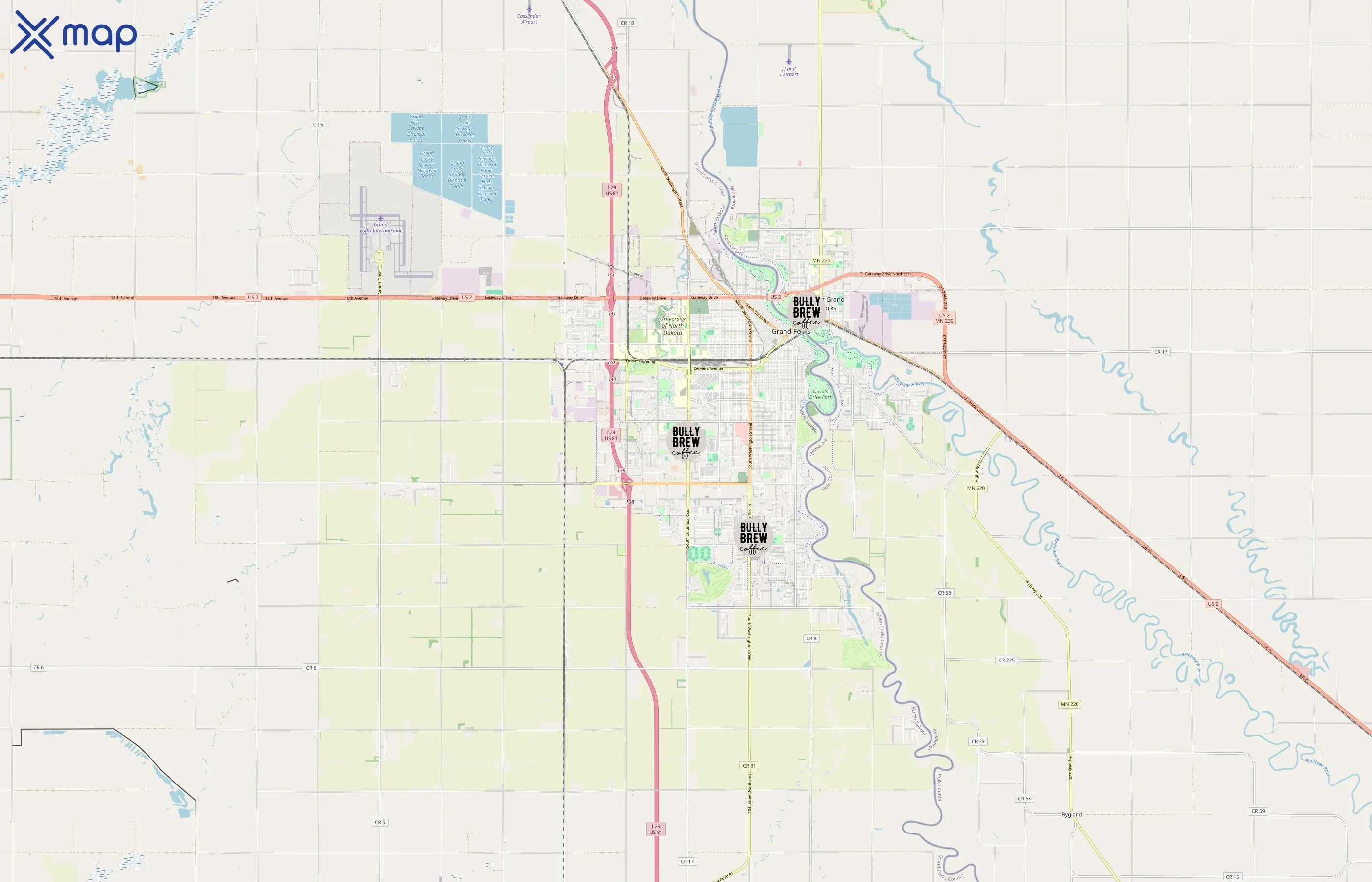 Bully Brew Coffee area coverage