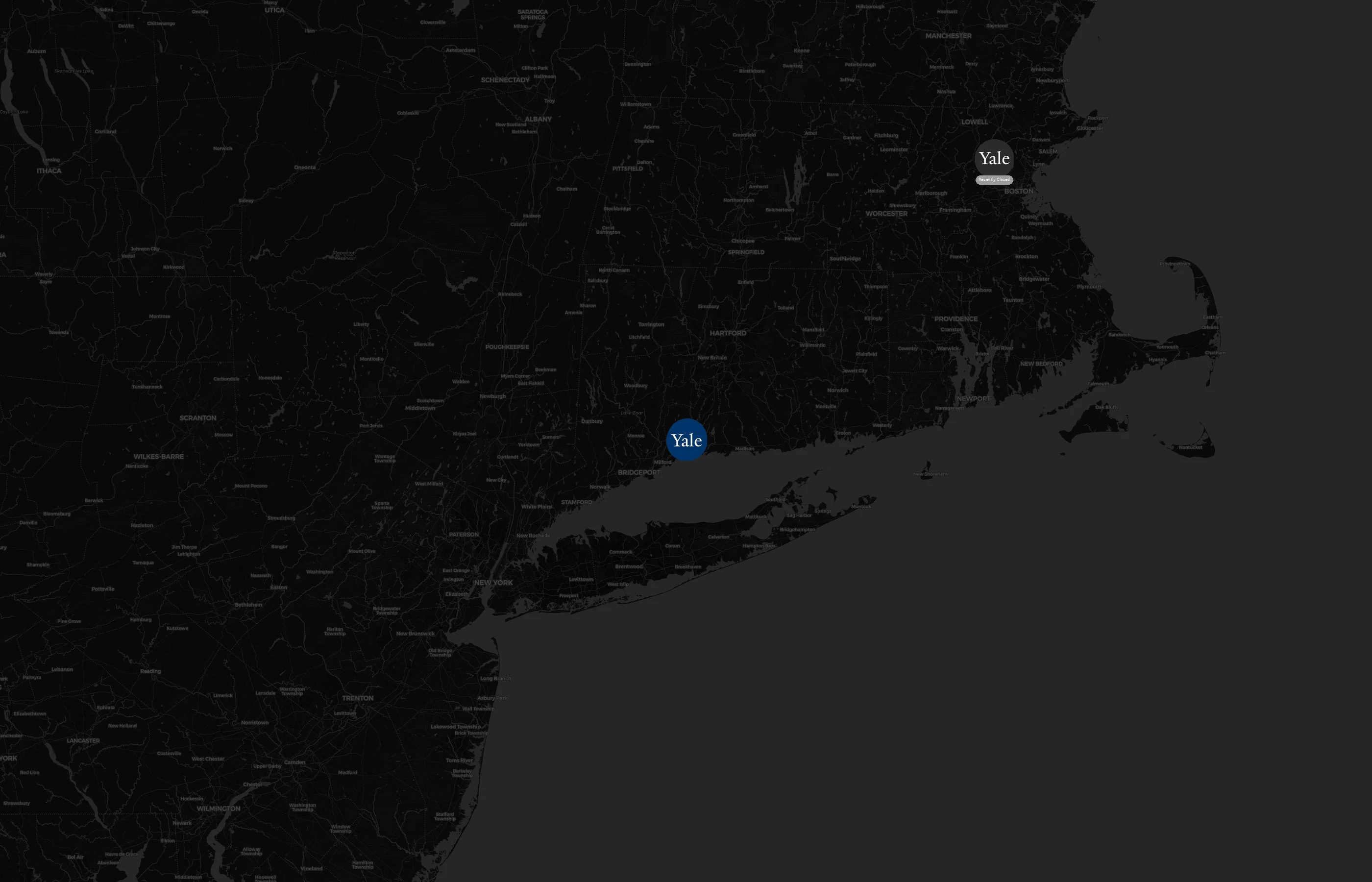 Yale Hospitality city distribution