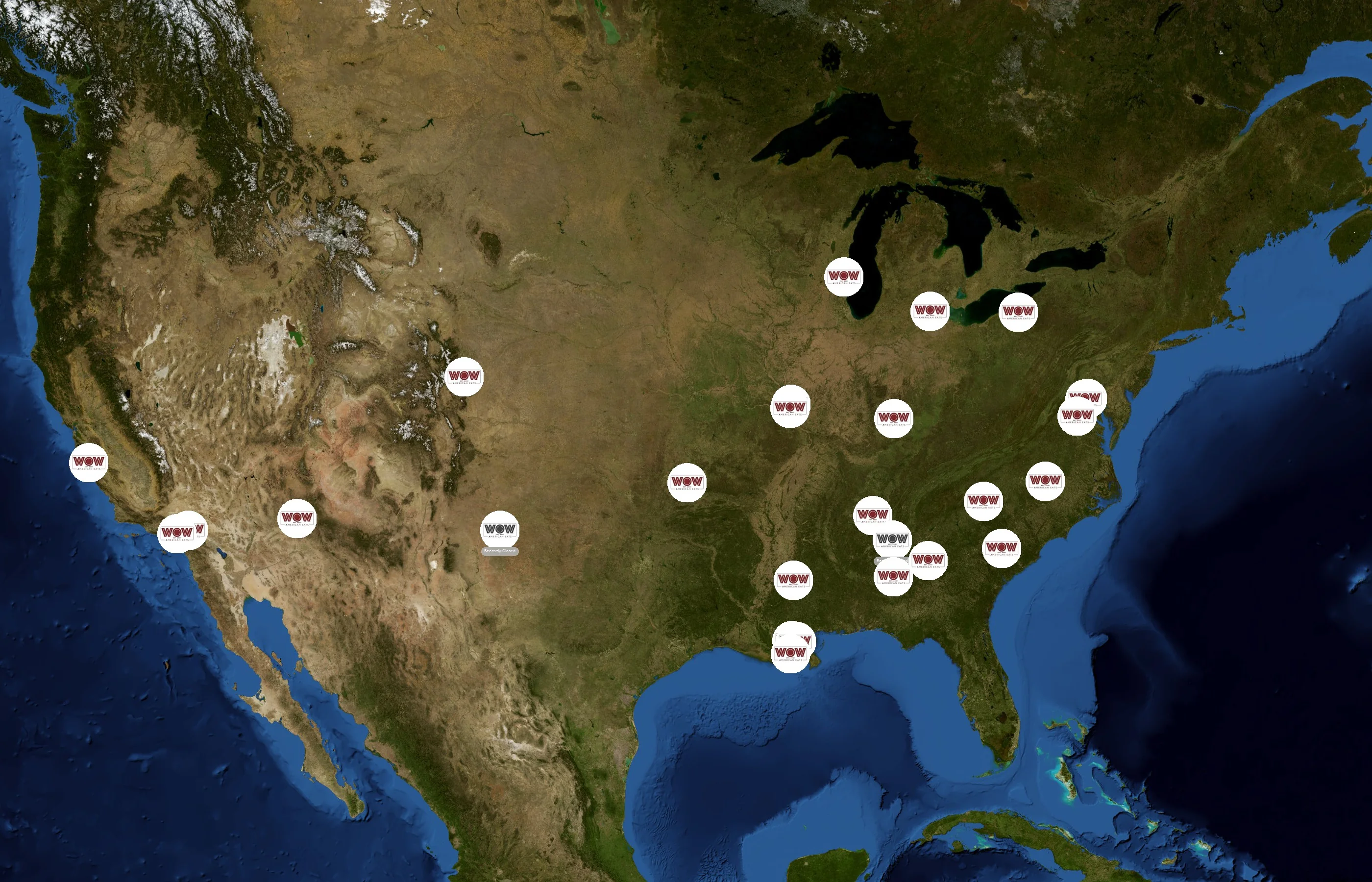 WOW American Eats state distribution