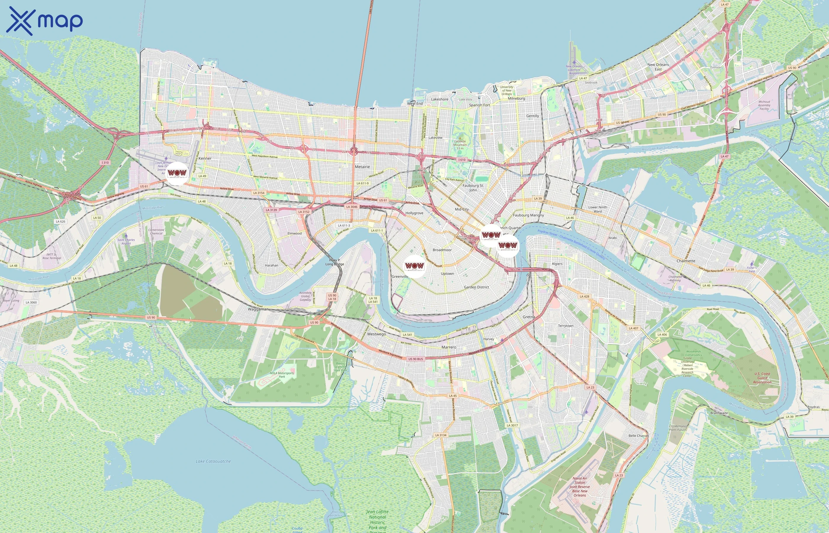 WOW American Eats area coverage