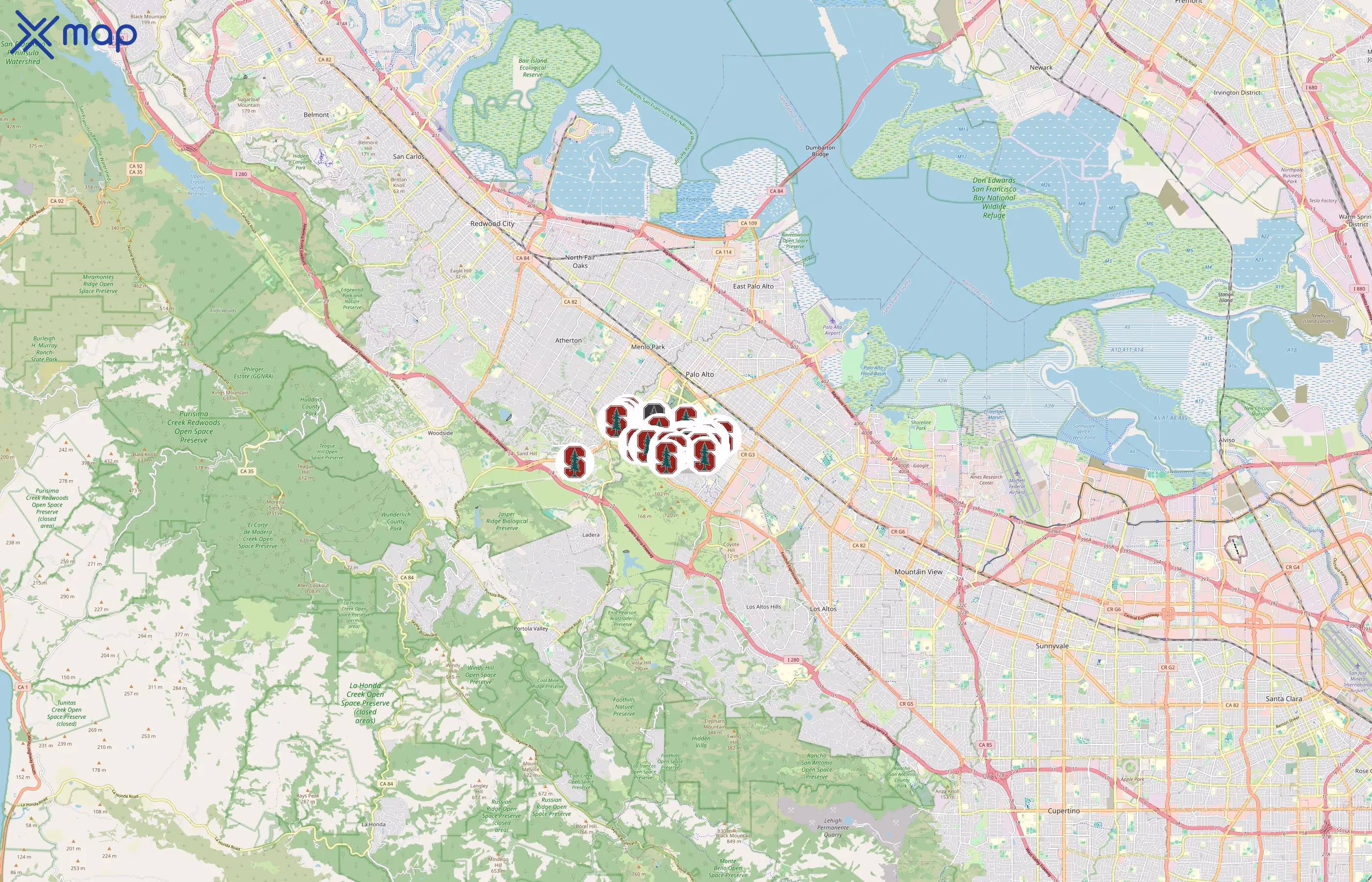 Stanford Residential & Dining Enterprises area coverage