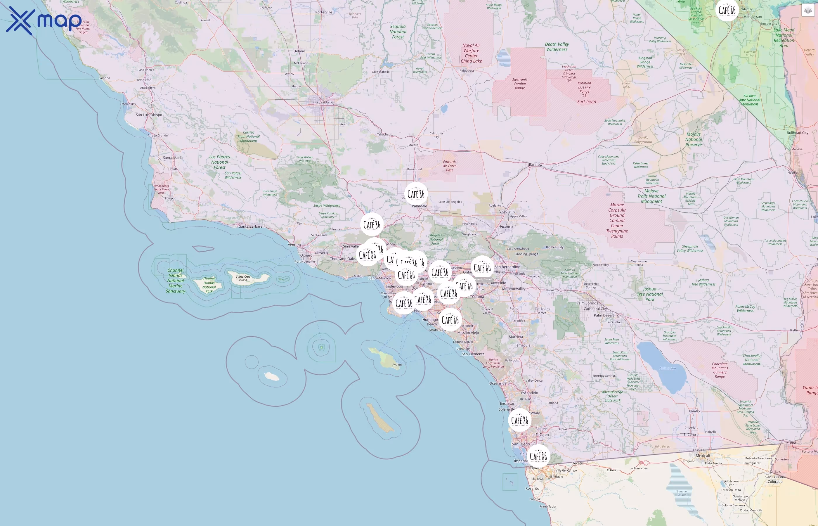 Cafe 86 street hotspots