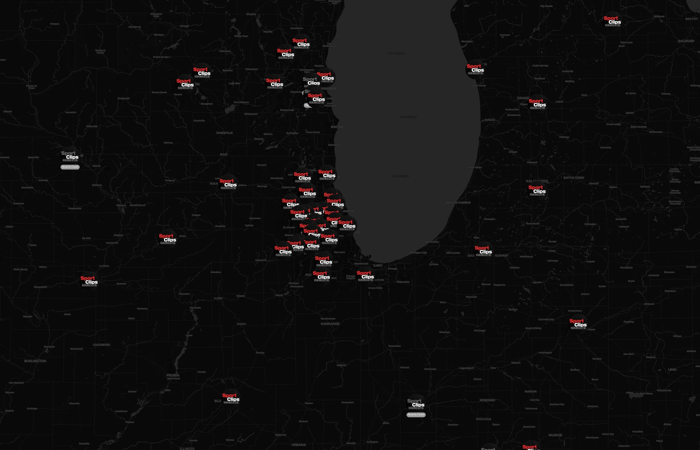 Sport Clips city distribution