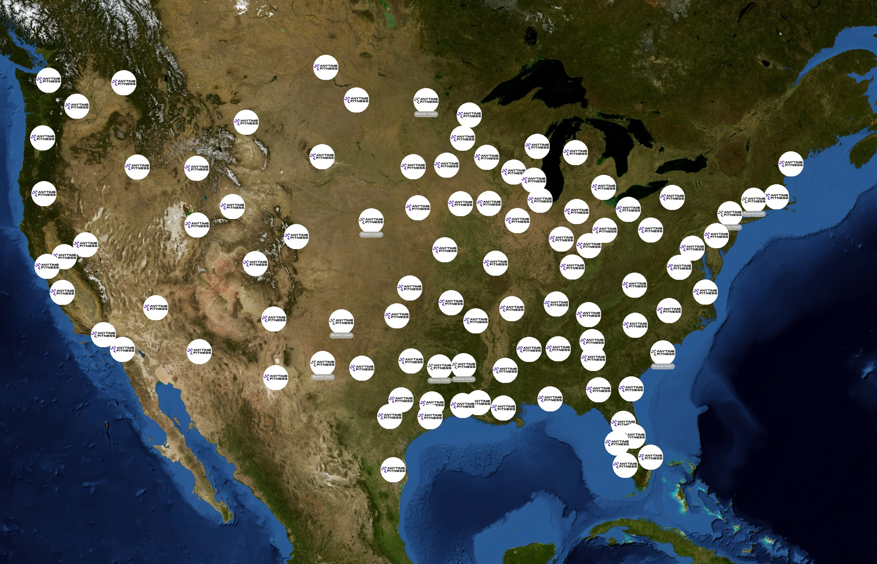 Anytime Fitness state distribution