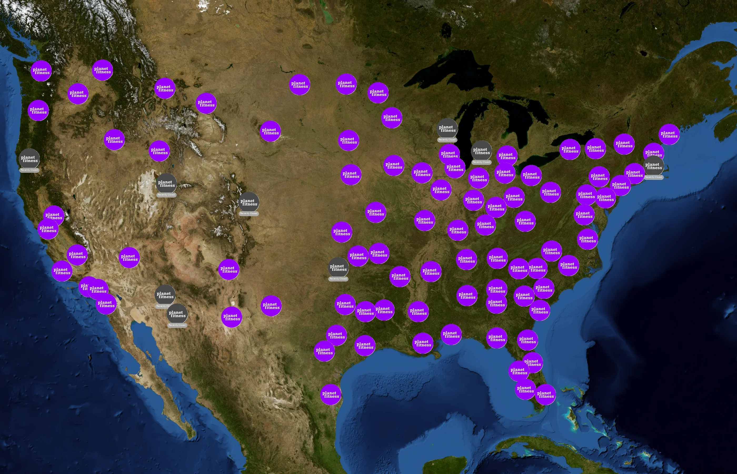 Planet Fitness state distribution