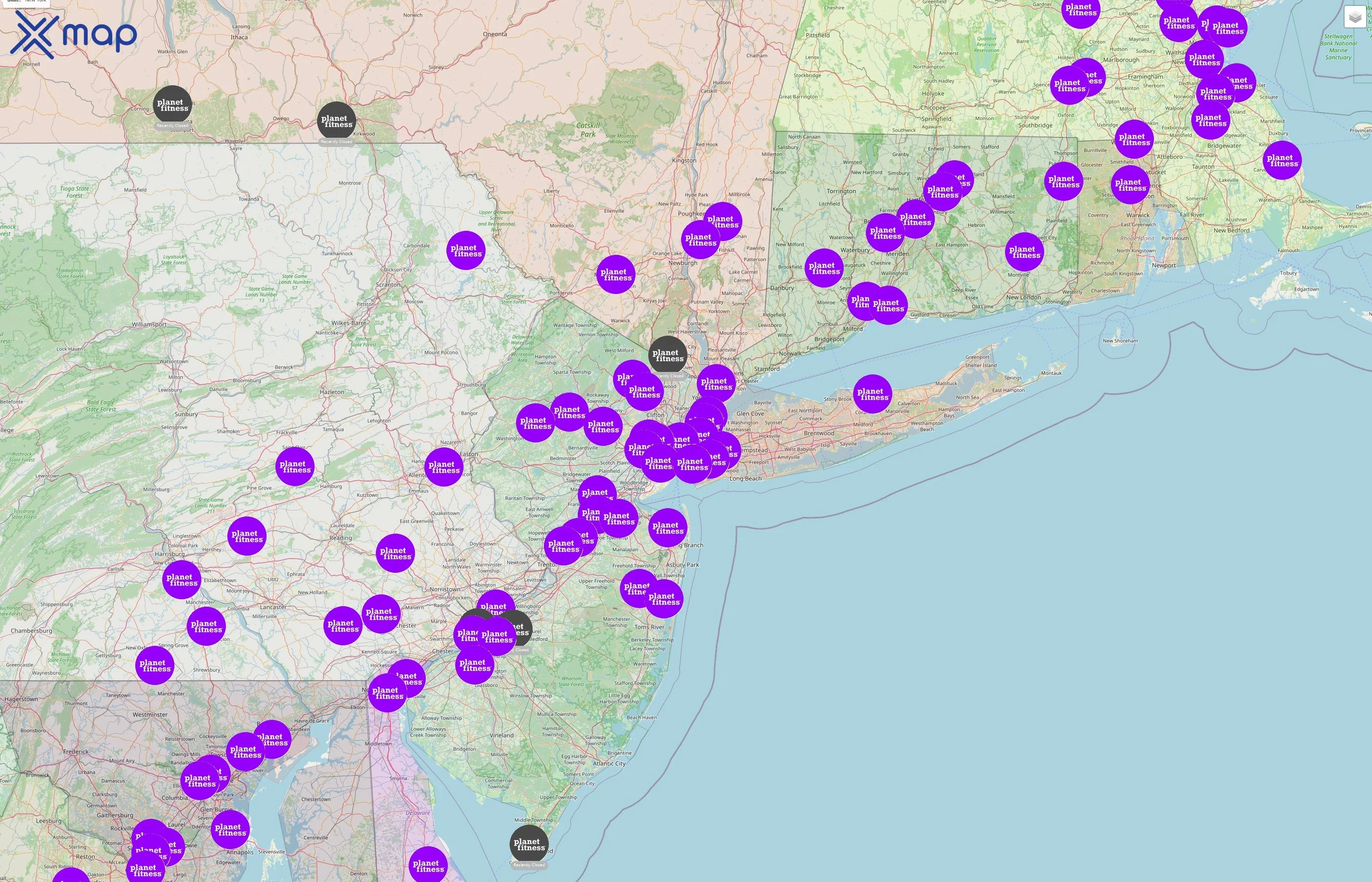 Planet Fitness street hotspots