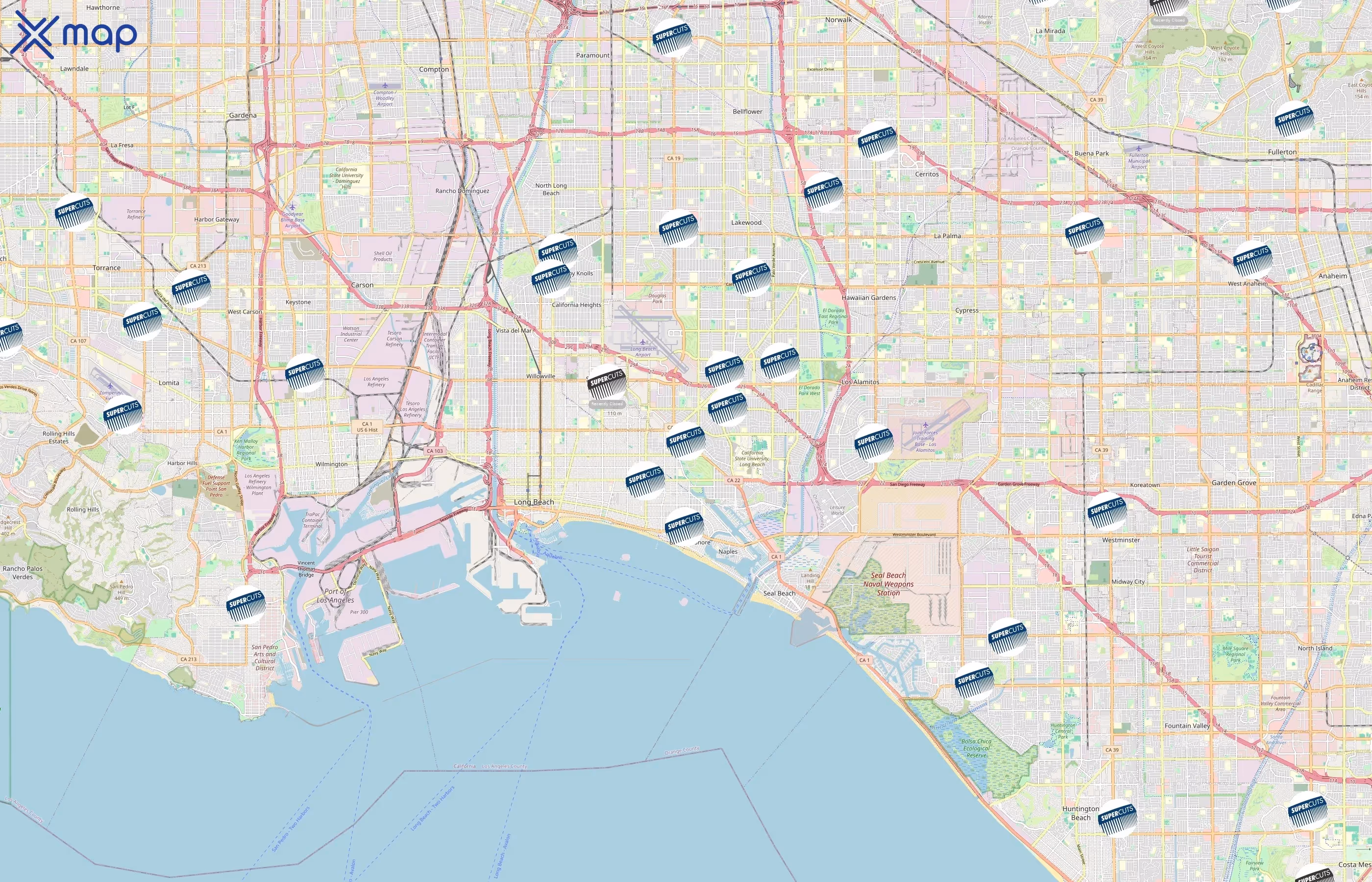 Supercuts area coverage