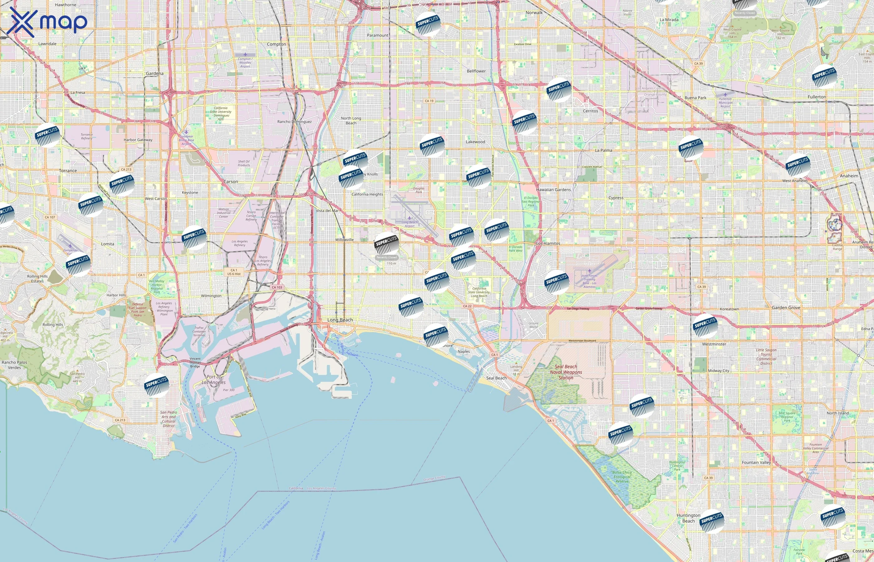 Supercuts area coverage
