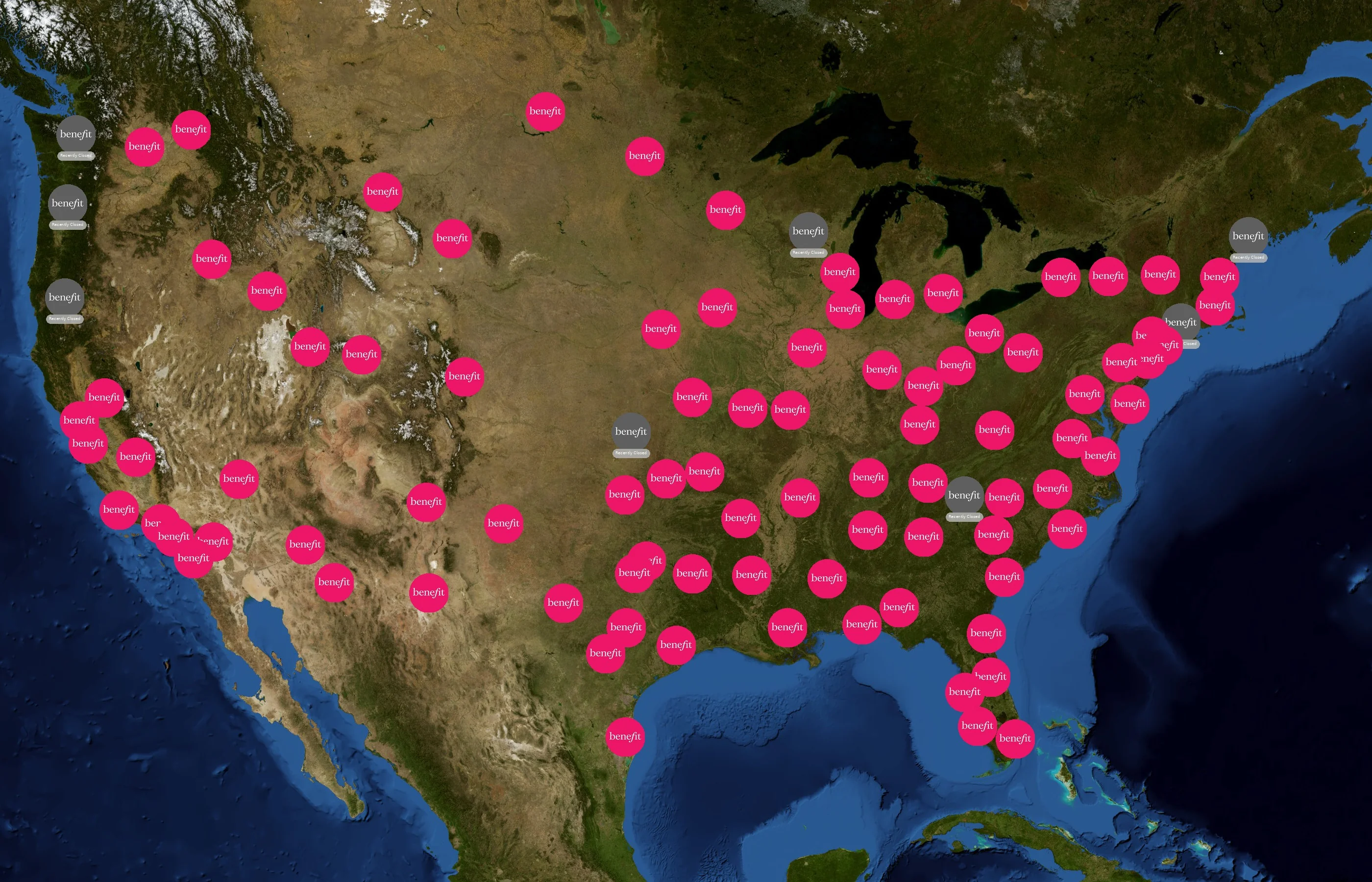 Benefit Cosmetics state distribution
