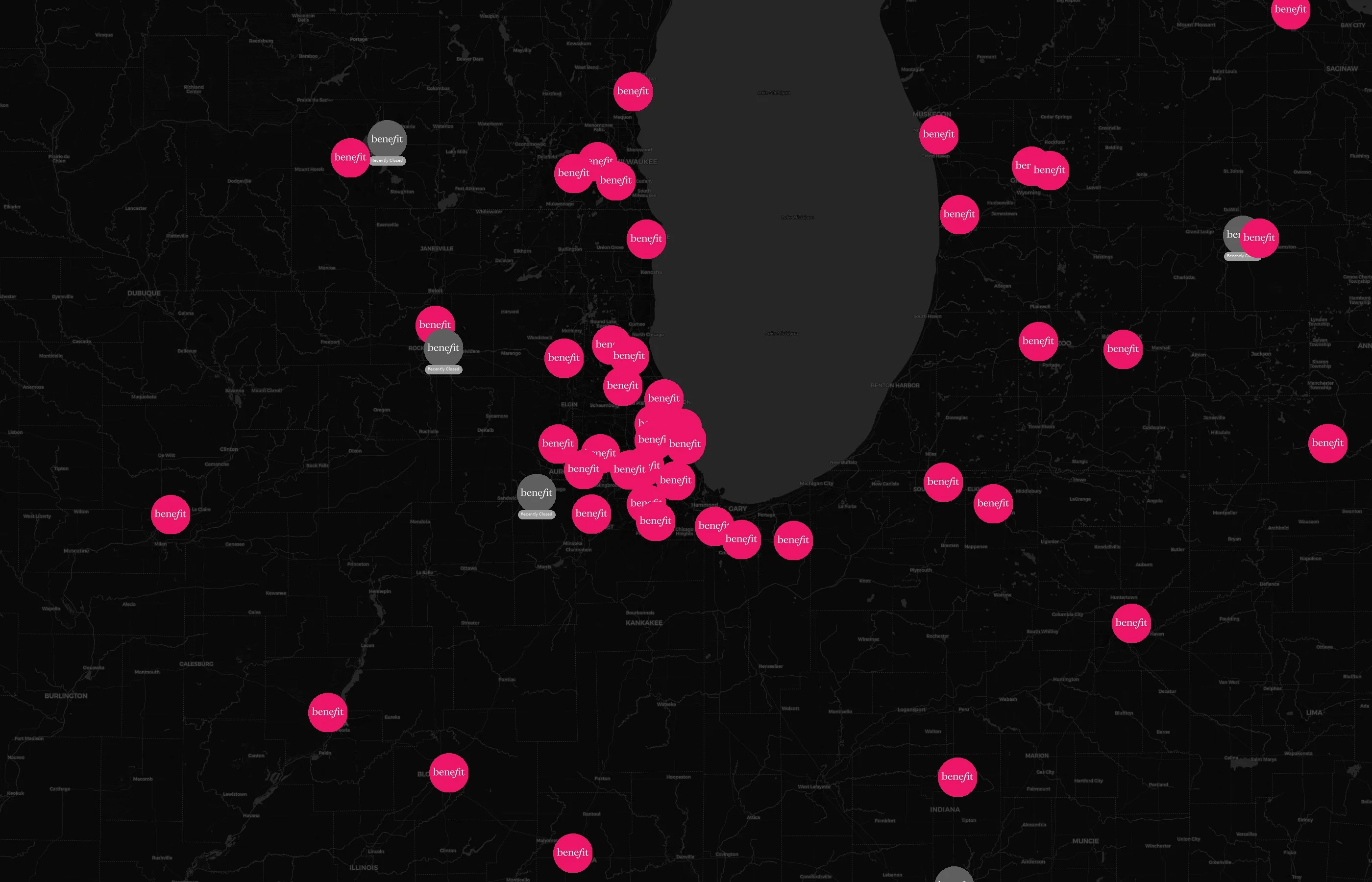 Benefit Cosmetics city distribution