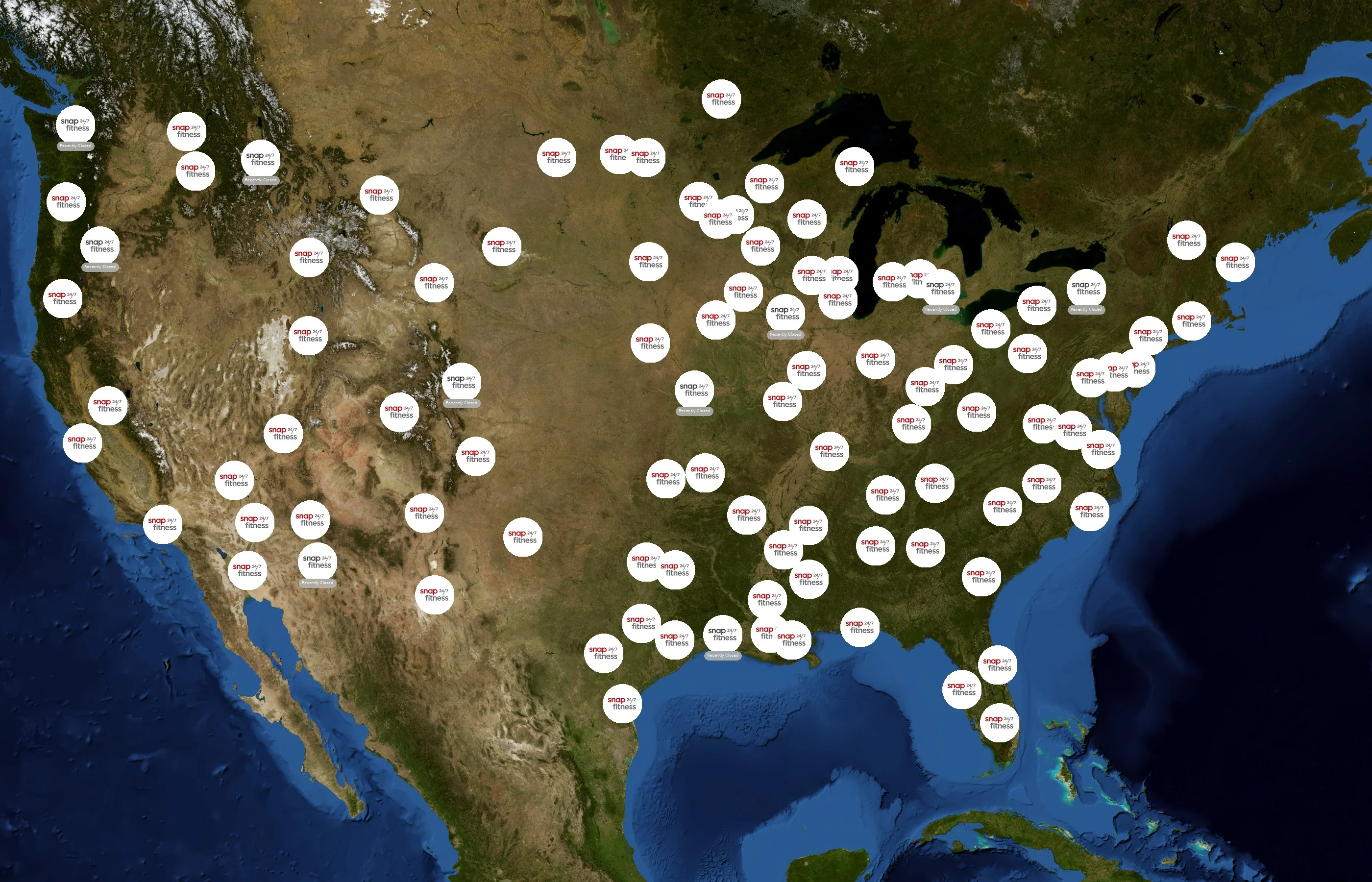 Snap Fitness state distribution