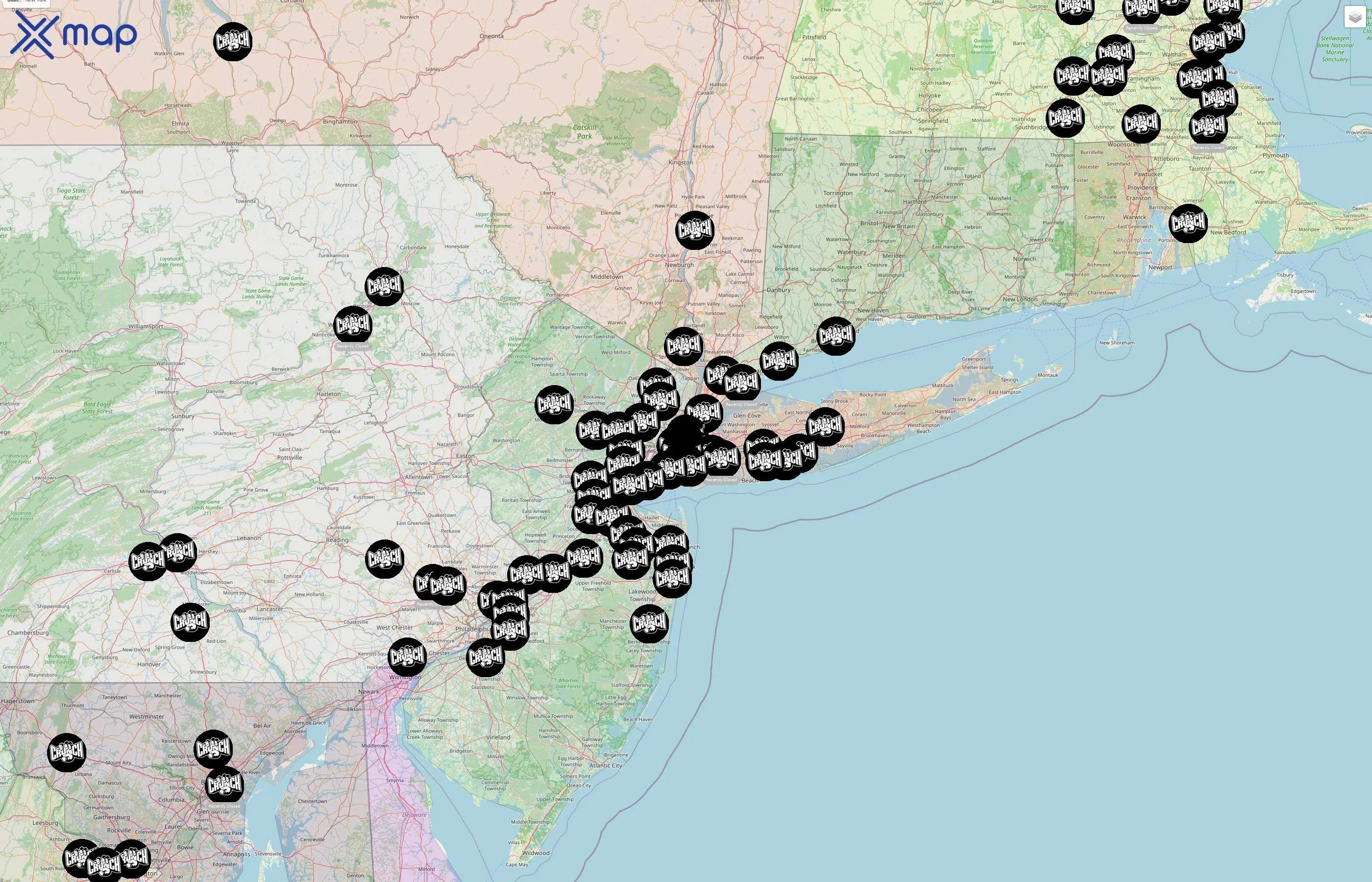 Crunch Fitness street hotspots