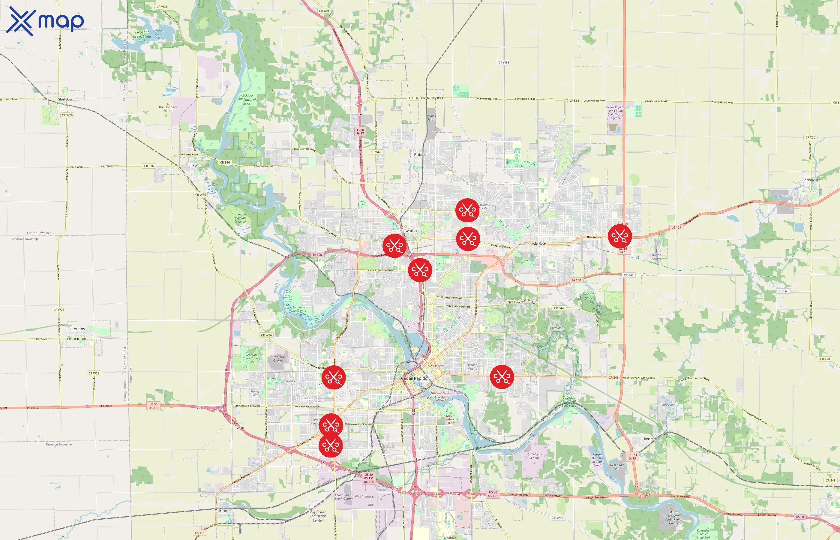 Cost Cutters area coverage