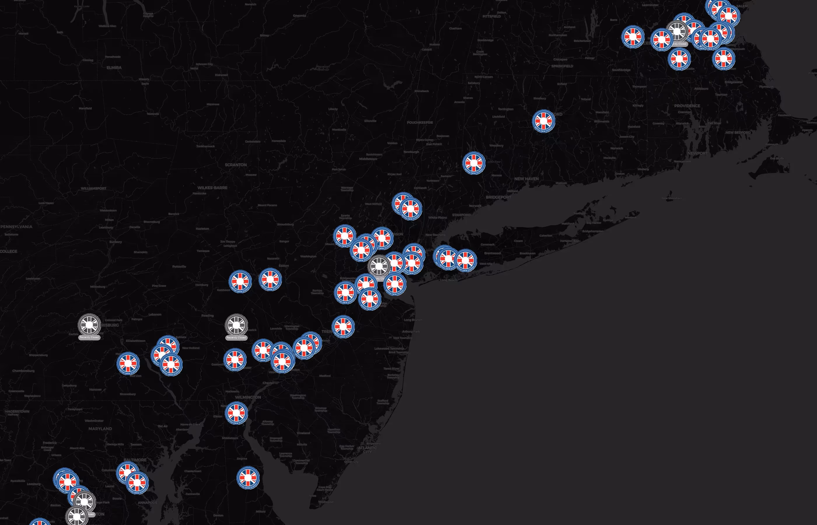 British Swim School city distribution