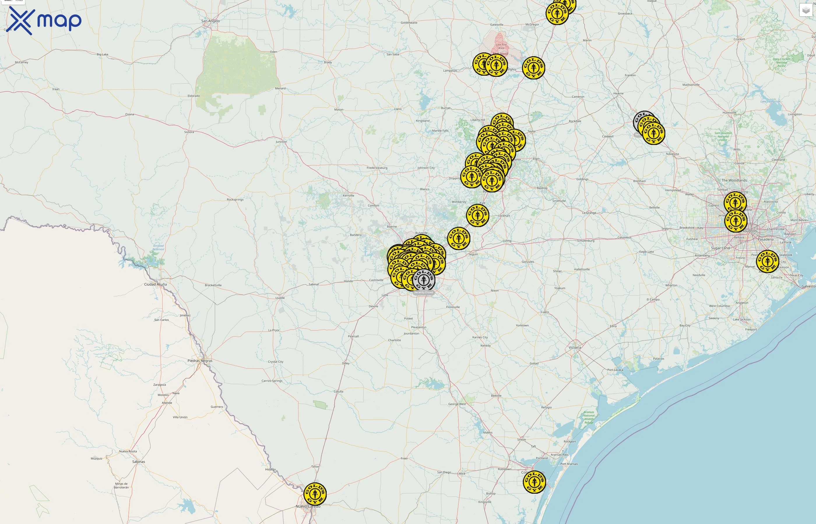 Gold's Gym street hotspots