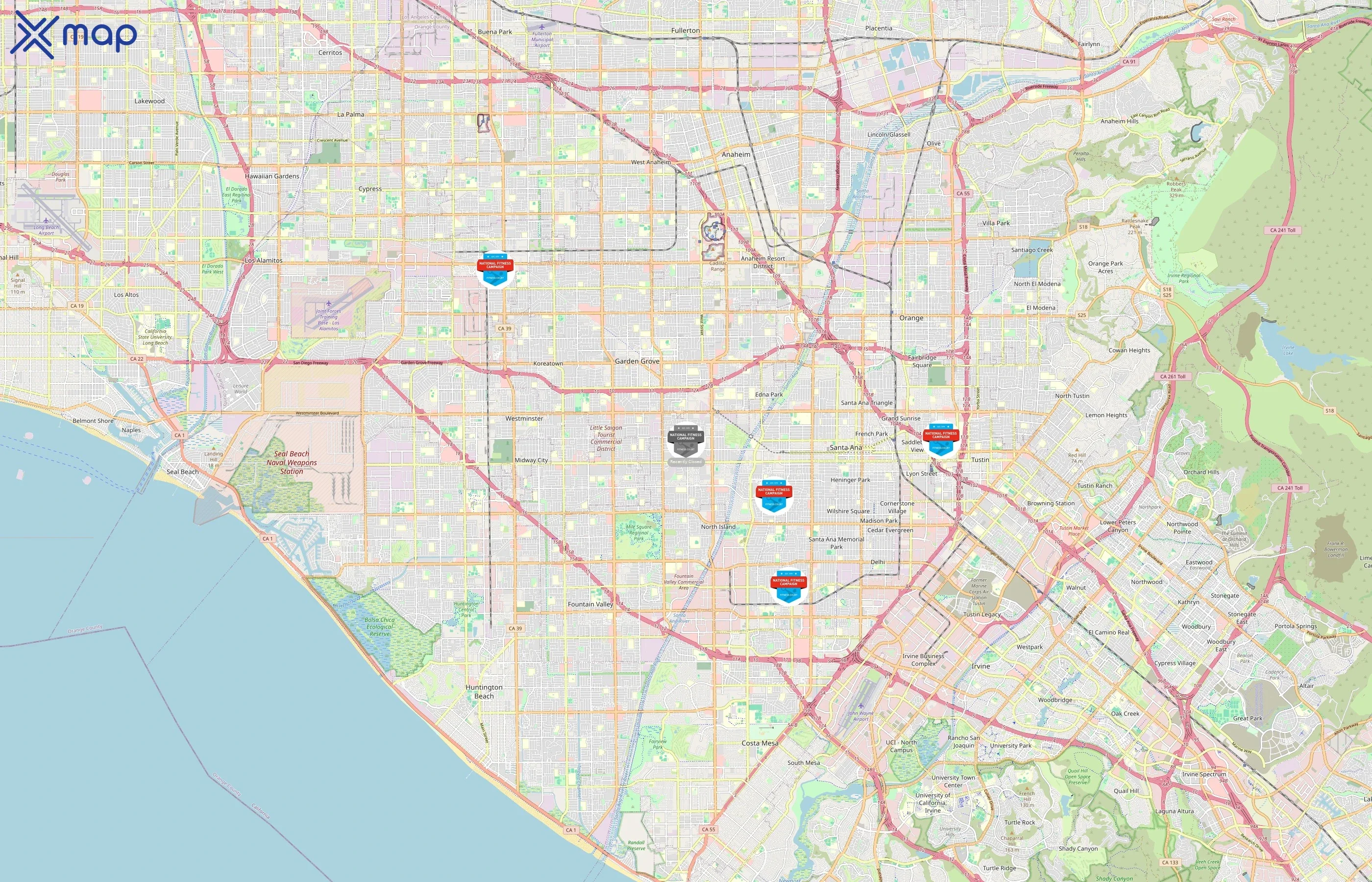 National Fitness Campaign area coverage