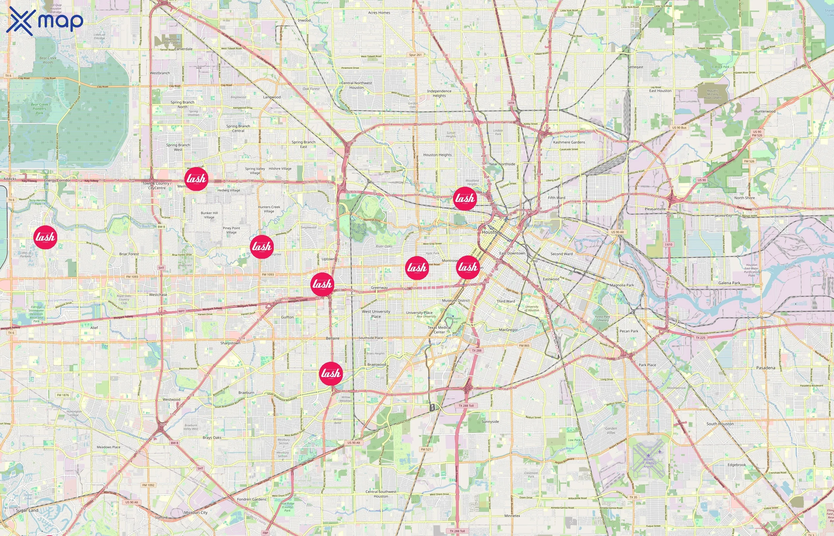 Amazing Lash Studio area coverage