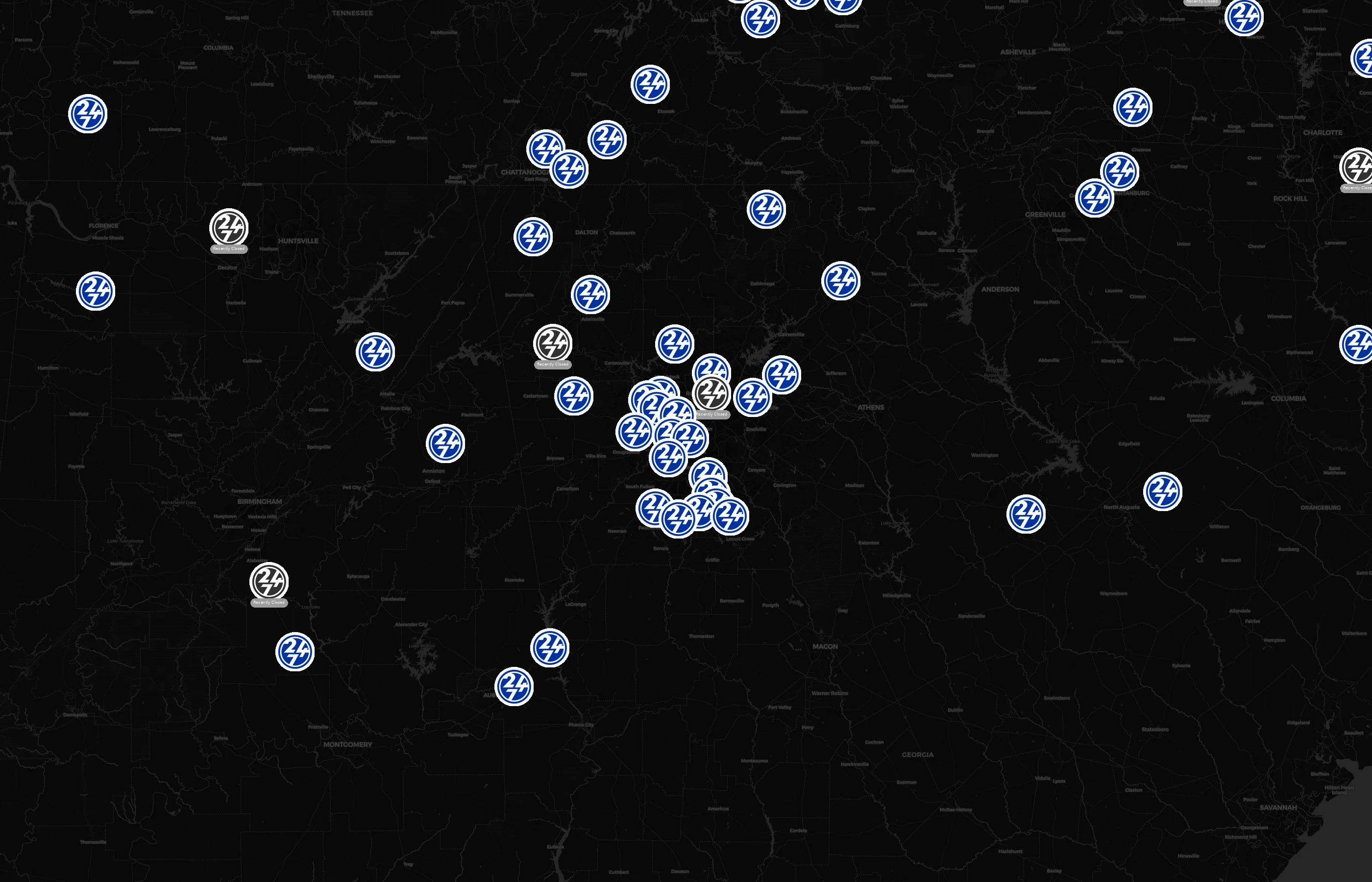 Workout Anytime city distribution