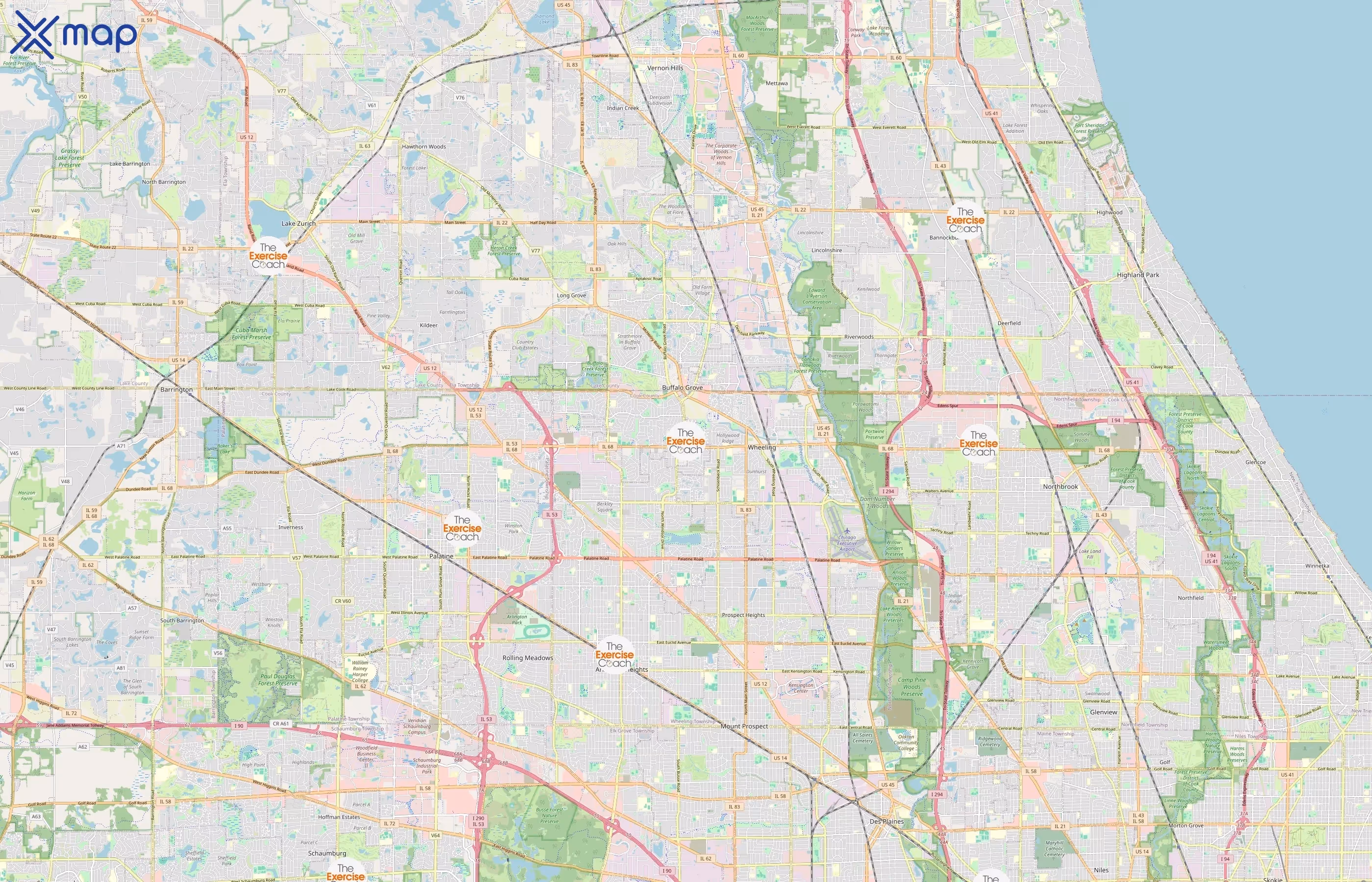The Exercise Coach area coverage