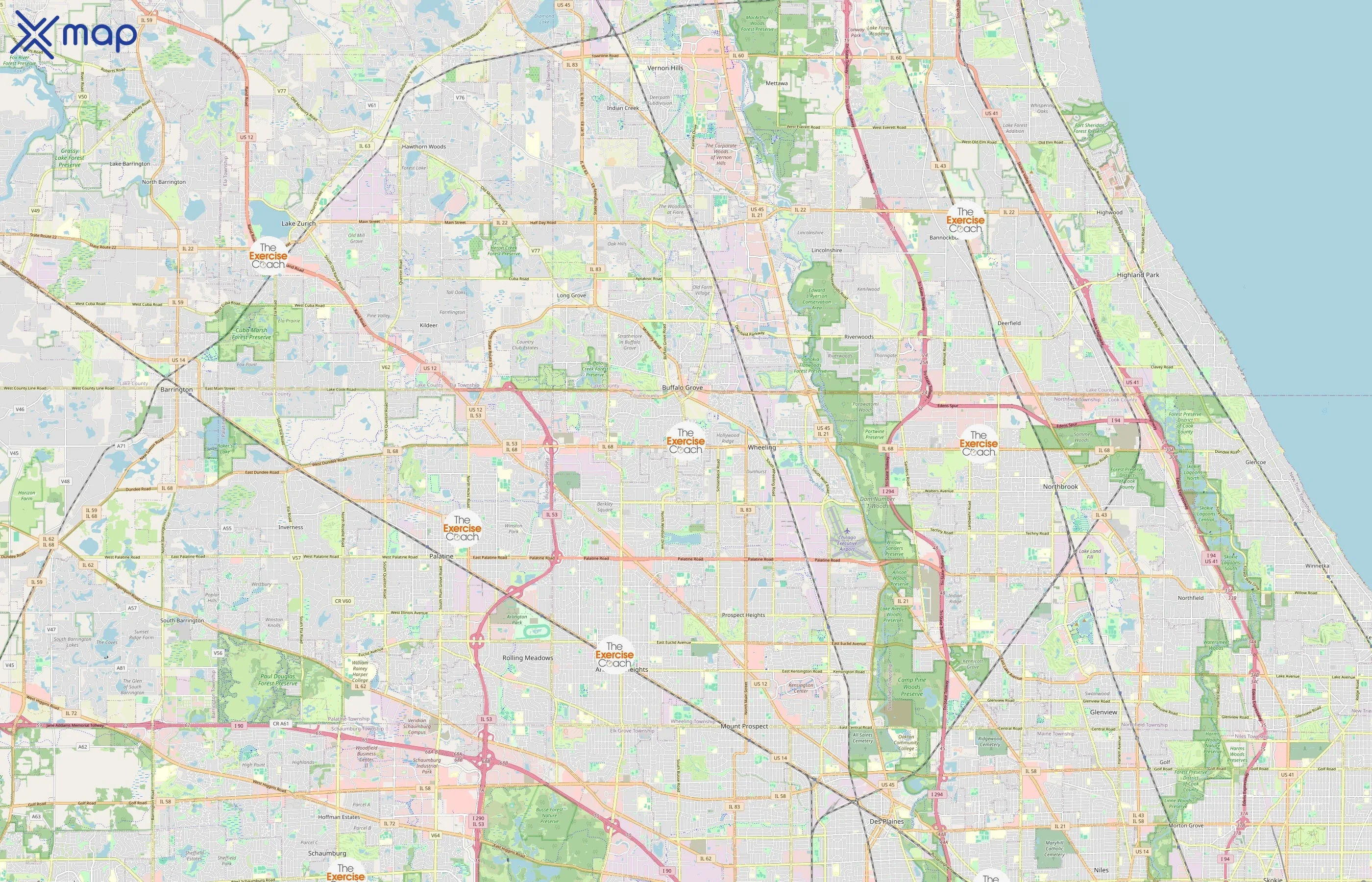 The Exercise Coach area coverage