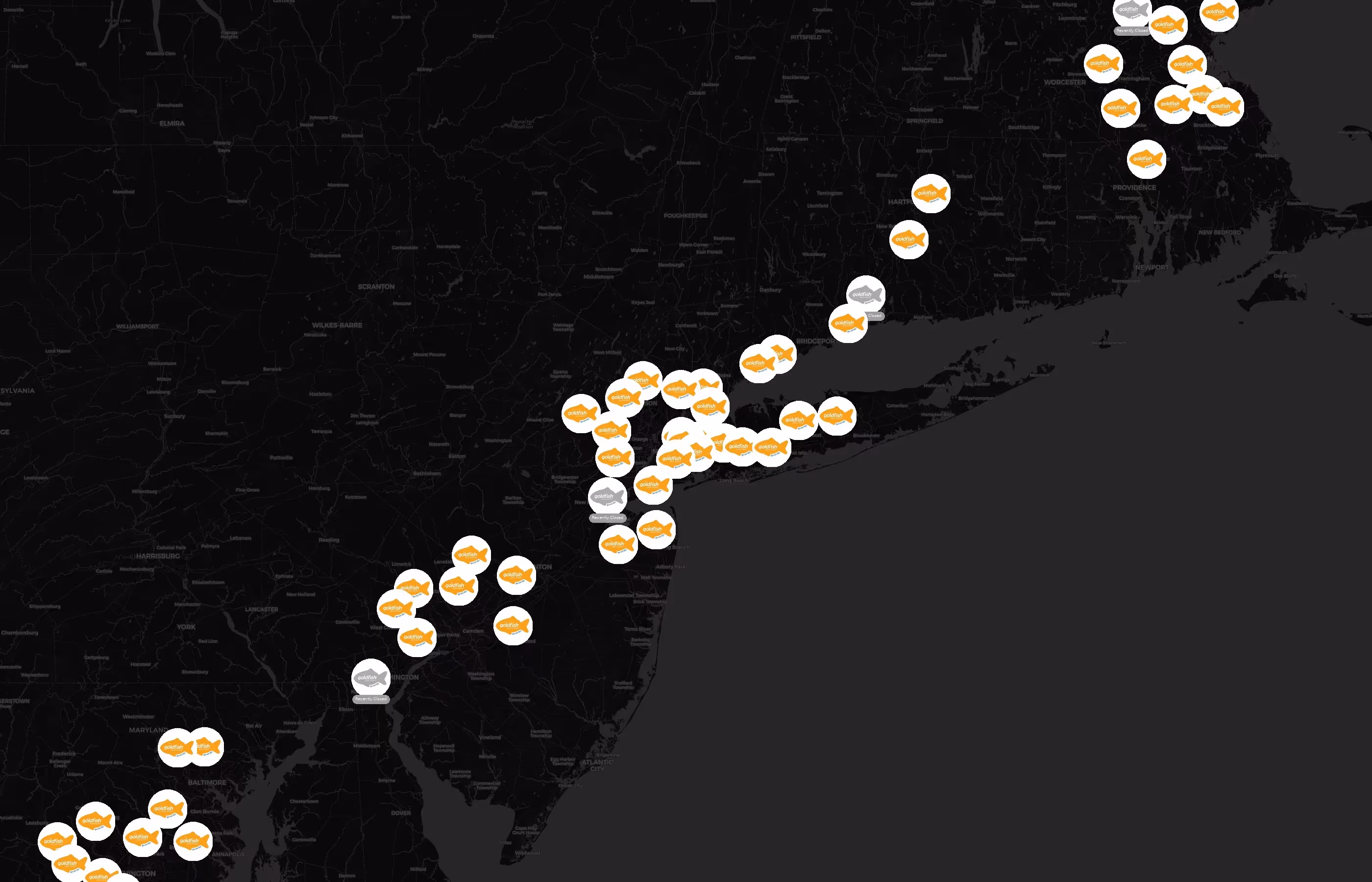 Goldfish Swim School city distribution