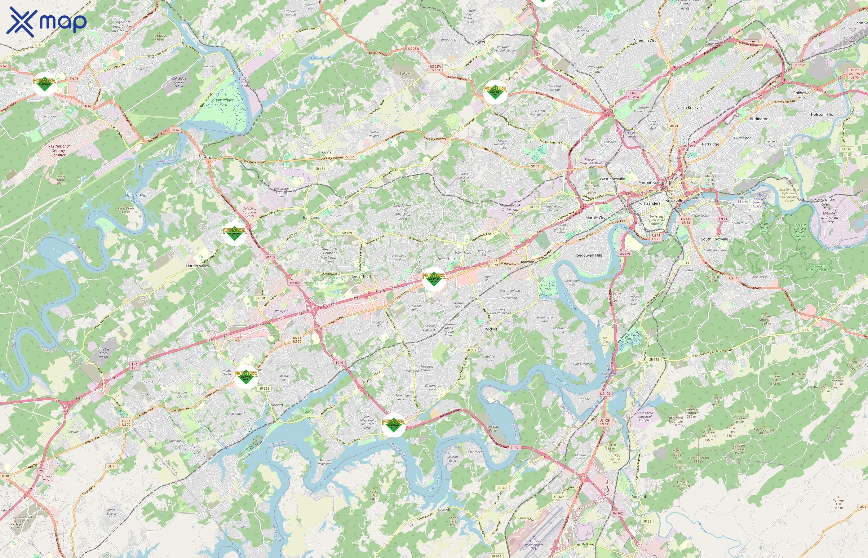 Premier Martial Arts area coverage