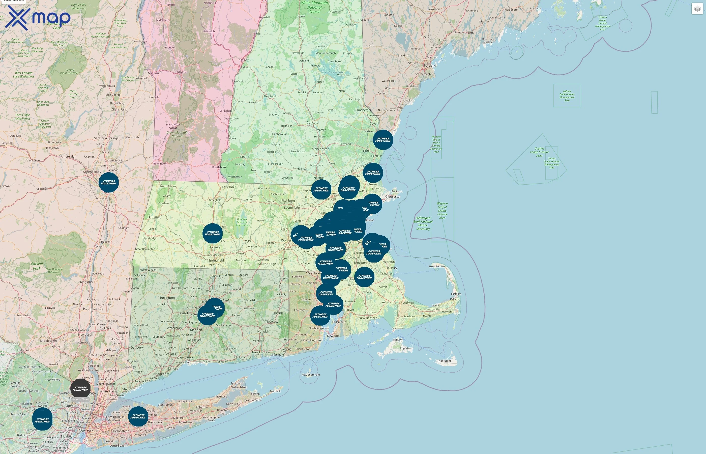 Fitness Together street hotspots