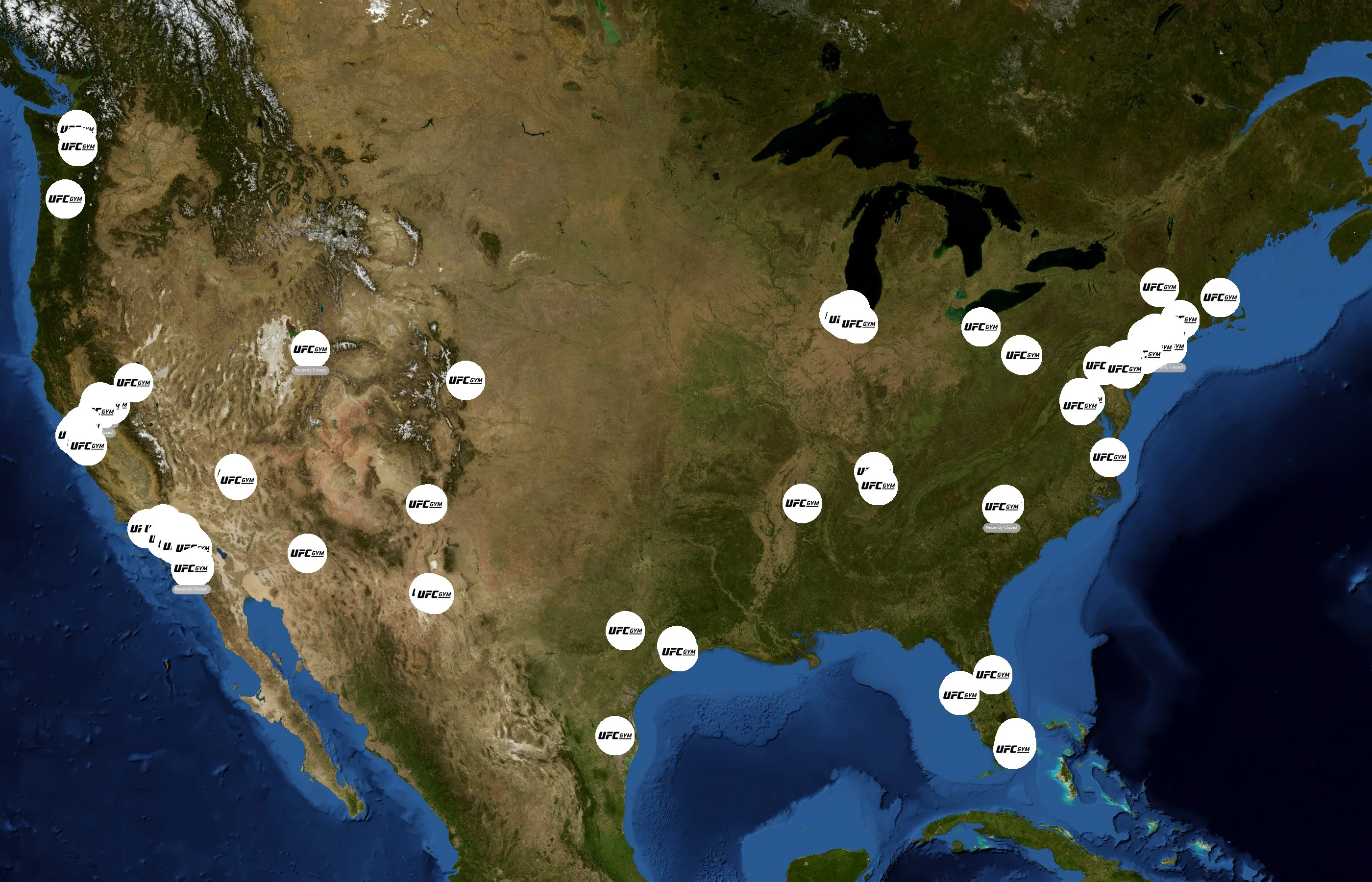 UFC Gym state distribution