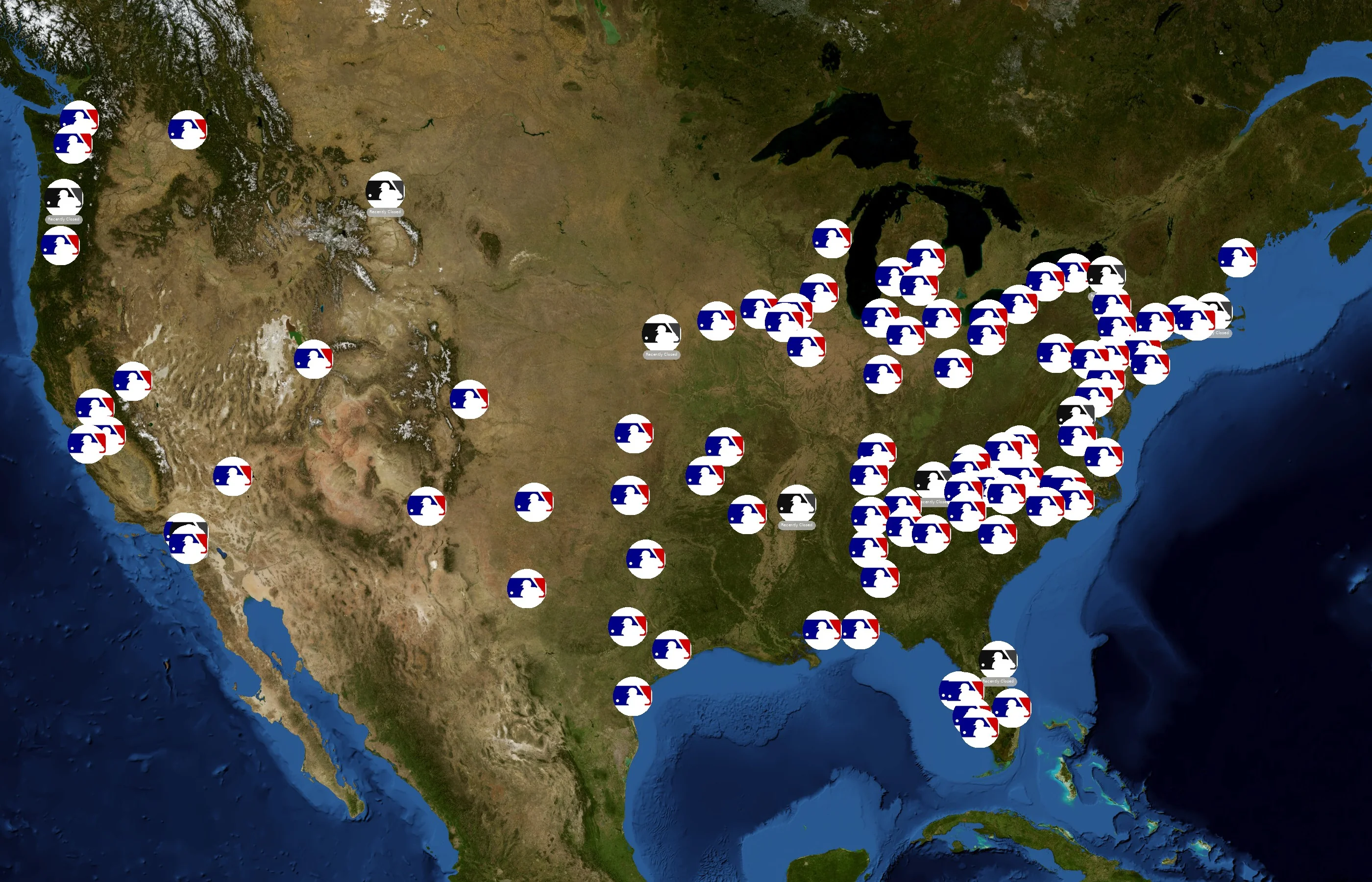 Minor League Baseball state distribution