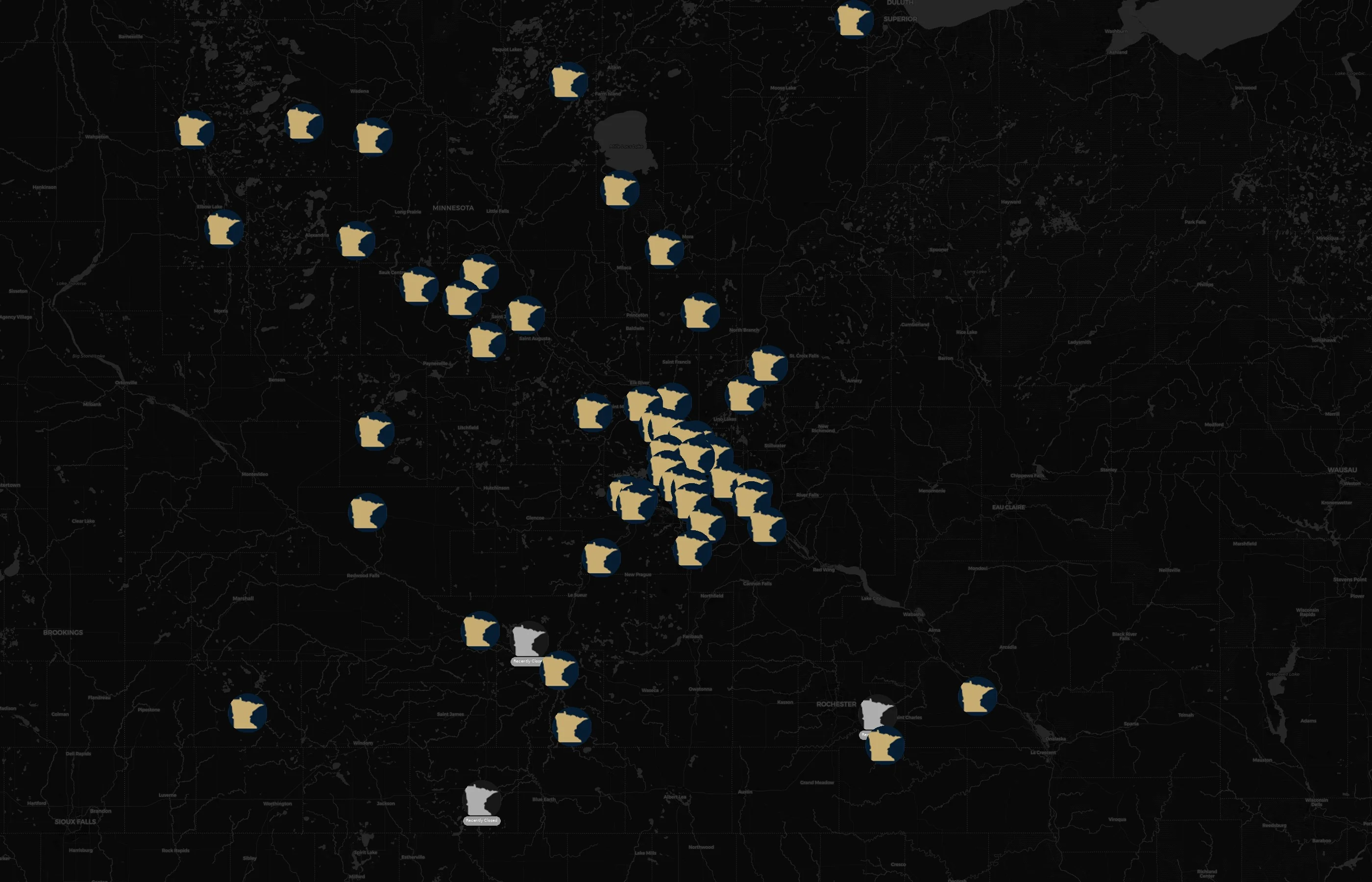 Minnesota State High School League city distribution