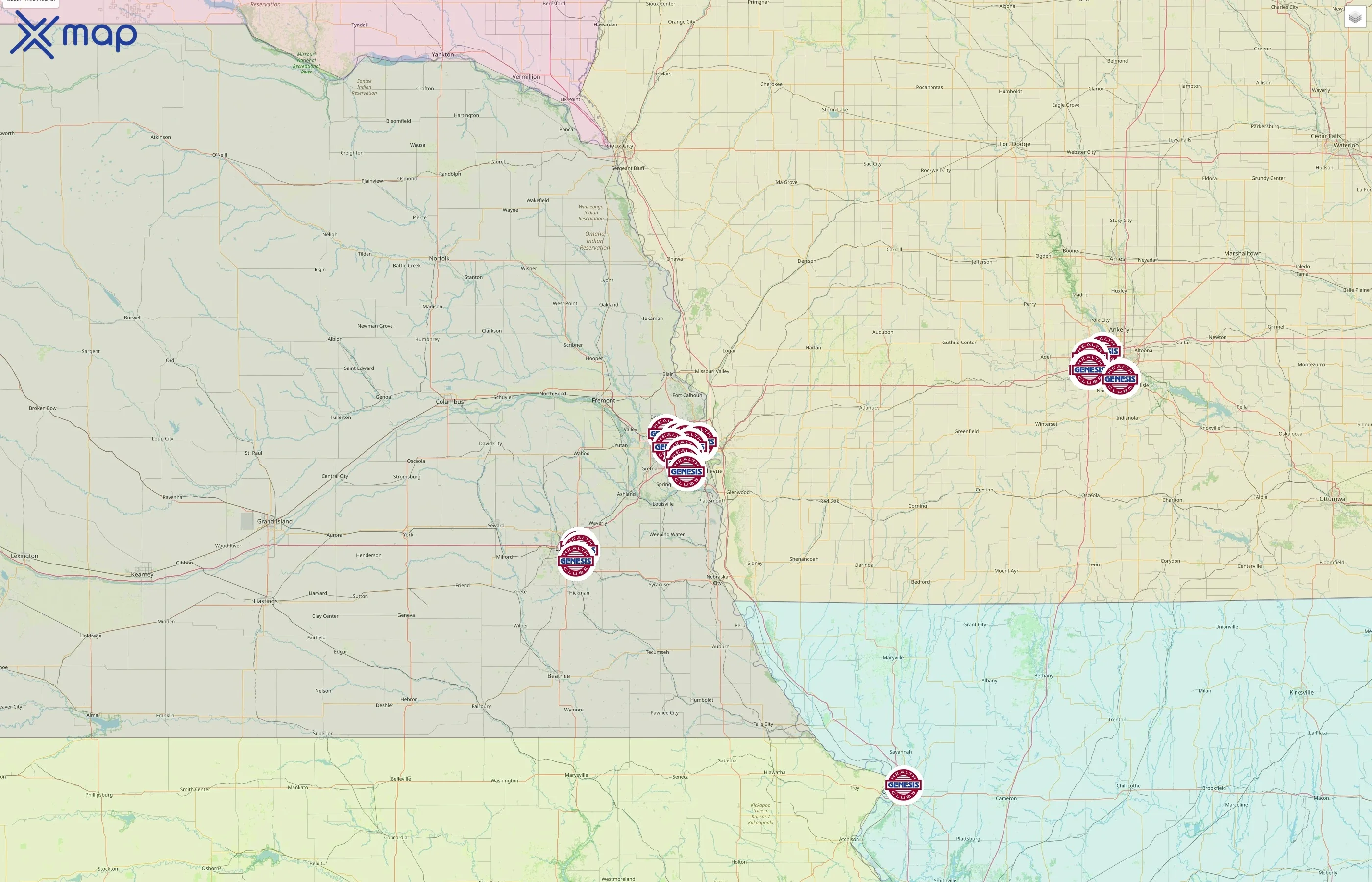 Genesis Health Clubs street hotspots