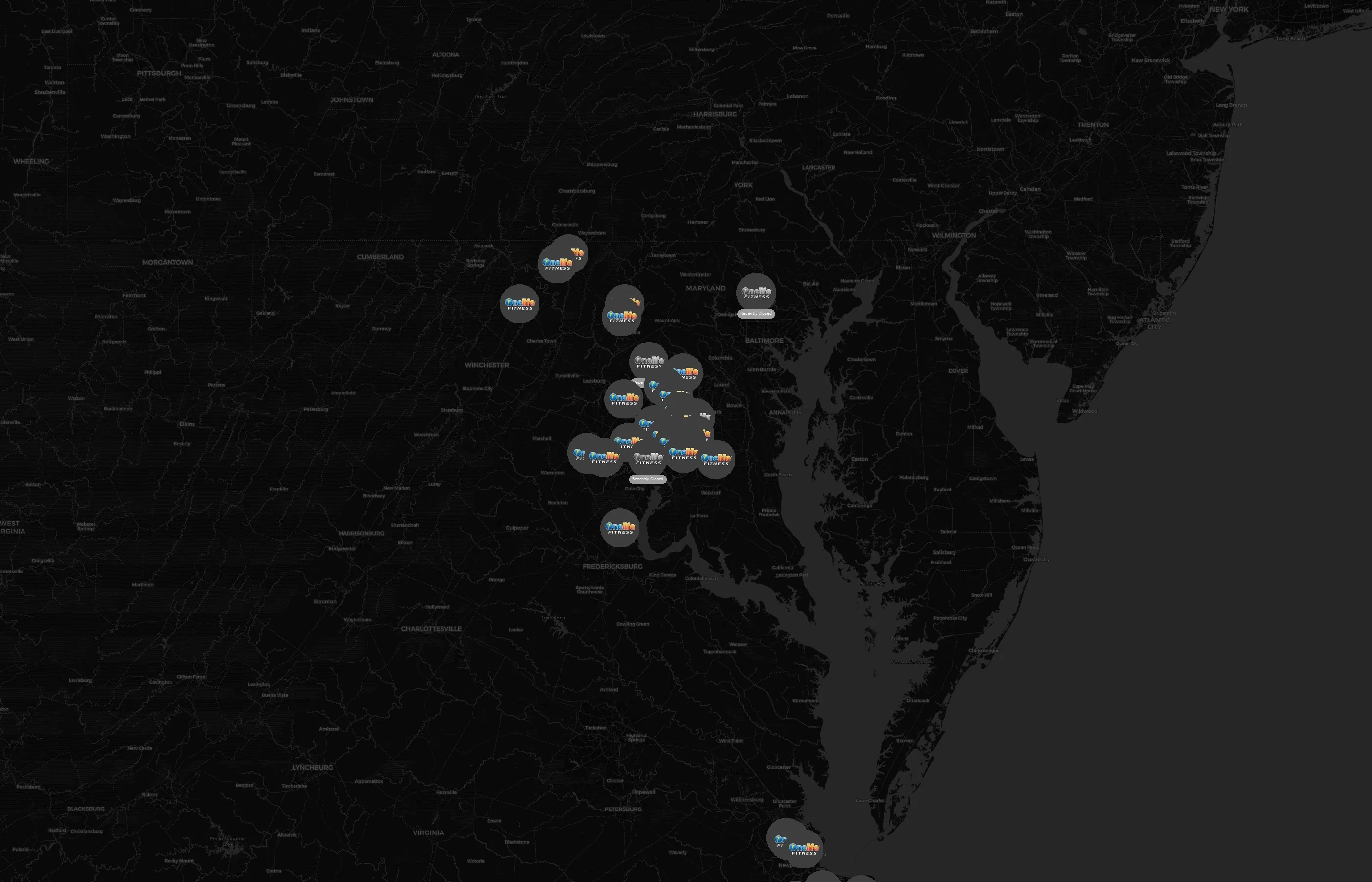 Onelife Fitness city distribution