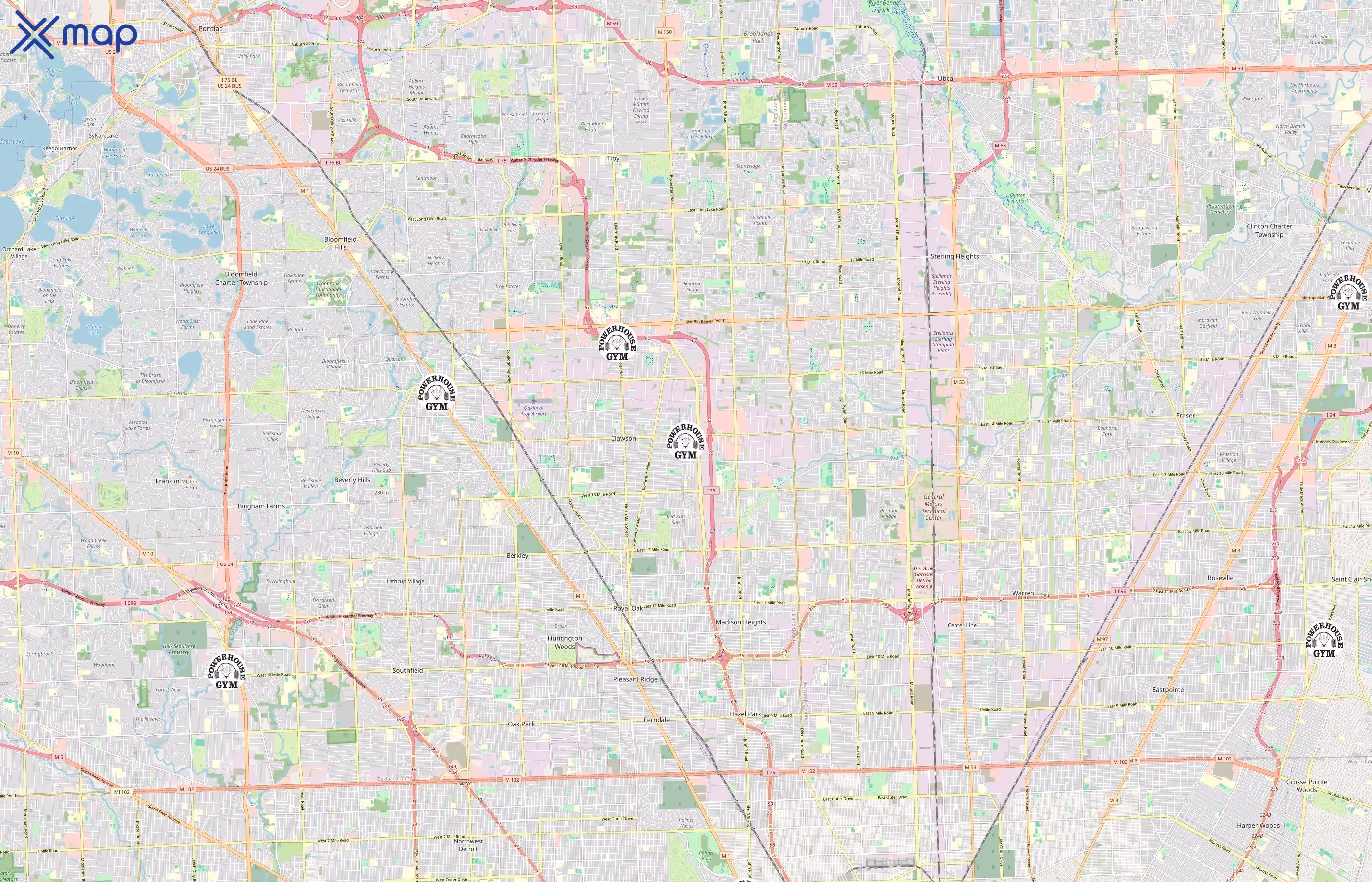 Powerhouse Gym area coverage