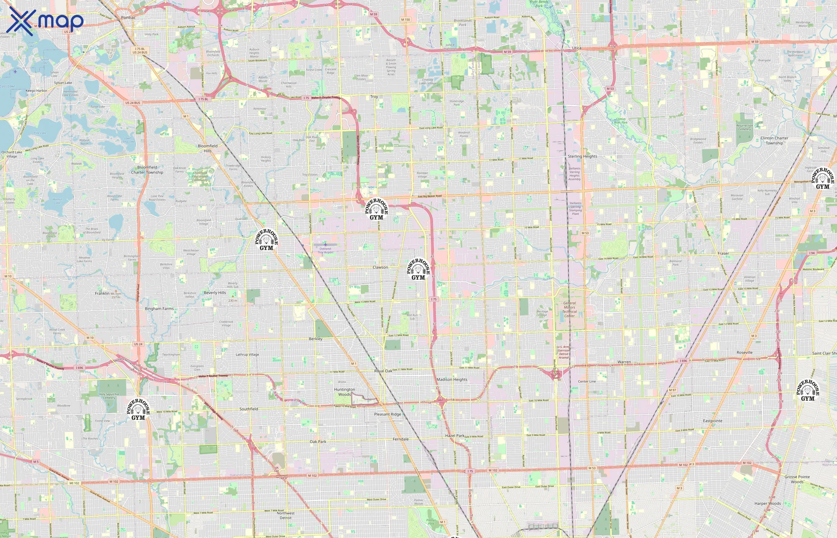 Powerhouse Gym area coverage