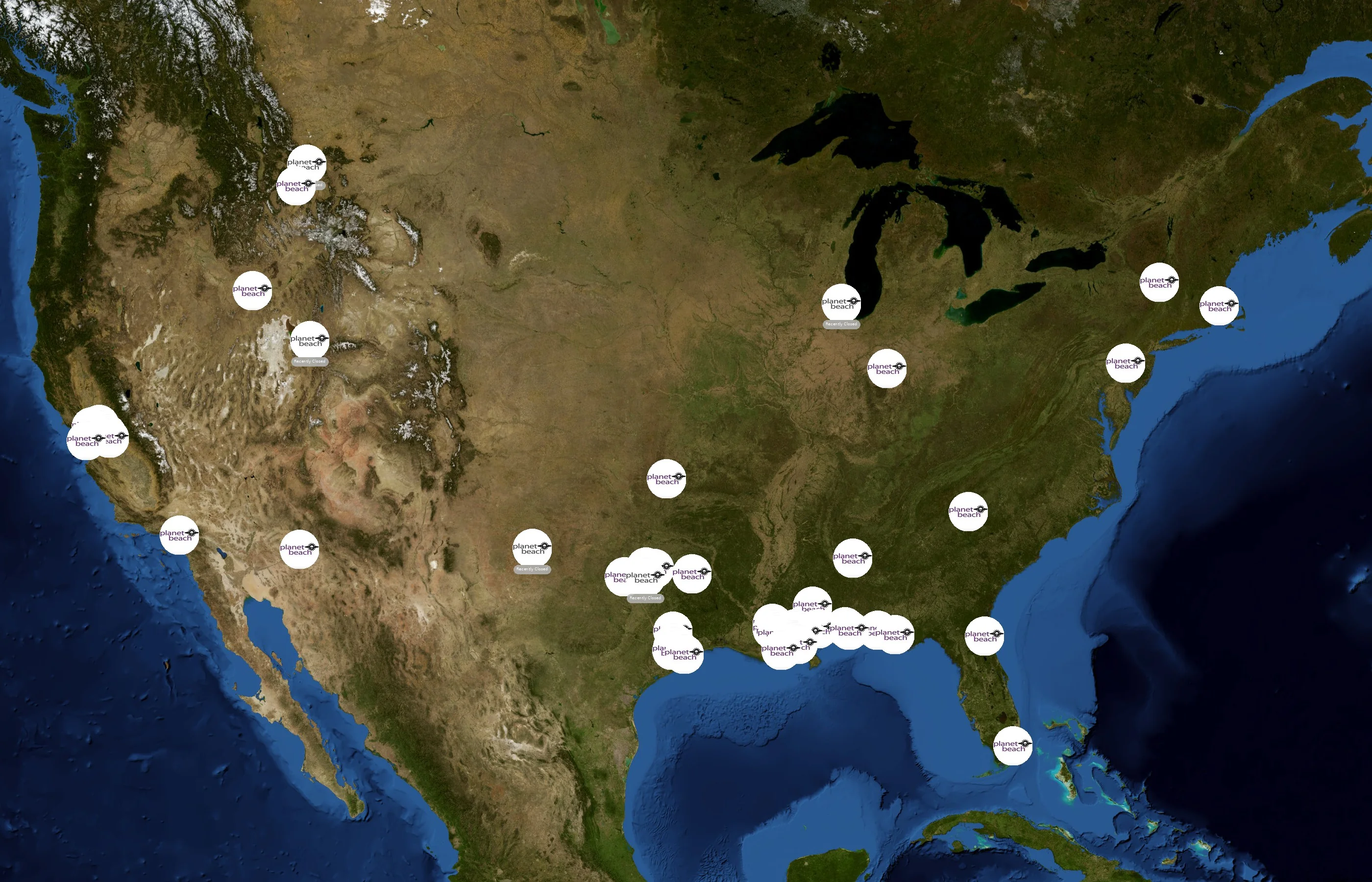 Planet Beach state distribution