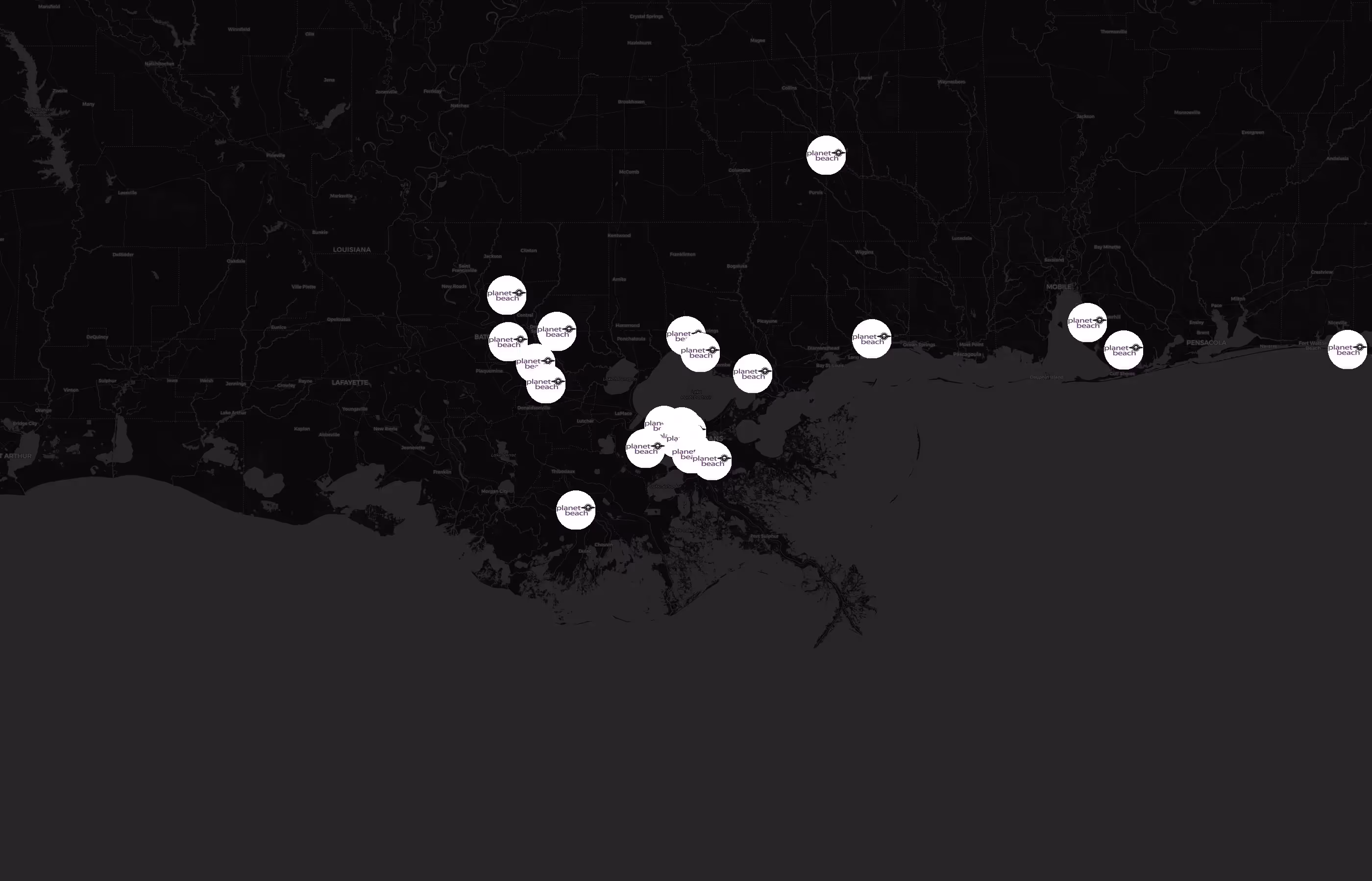 Planet Beach city distribution