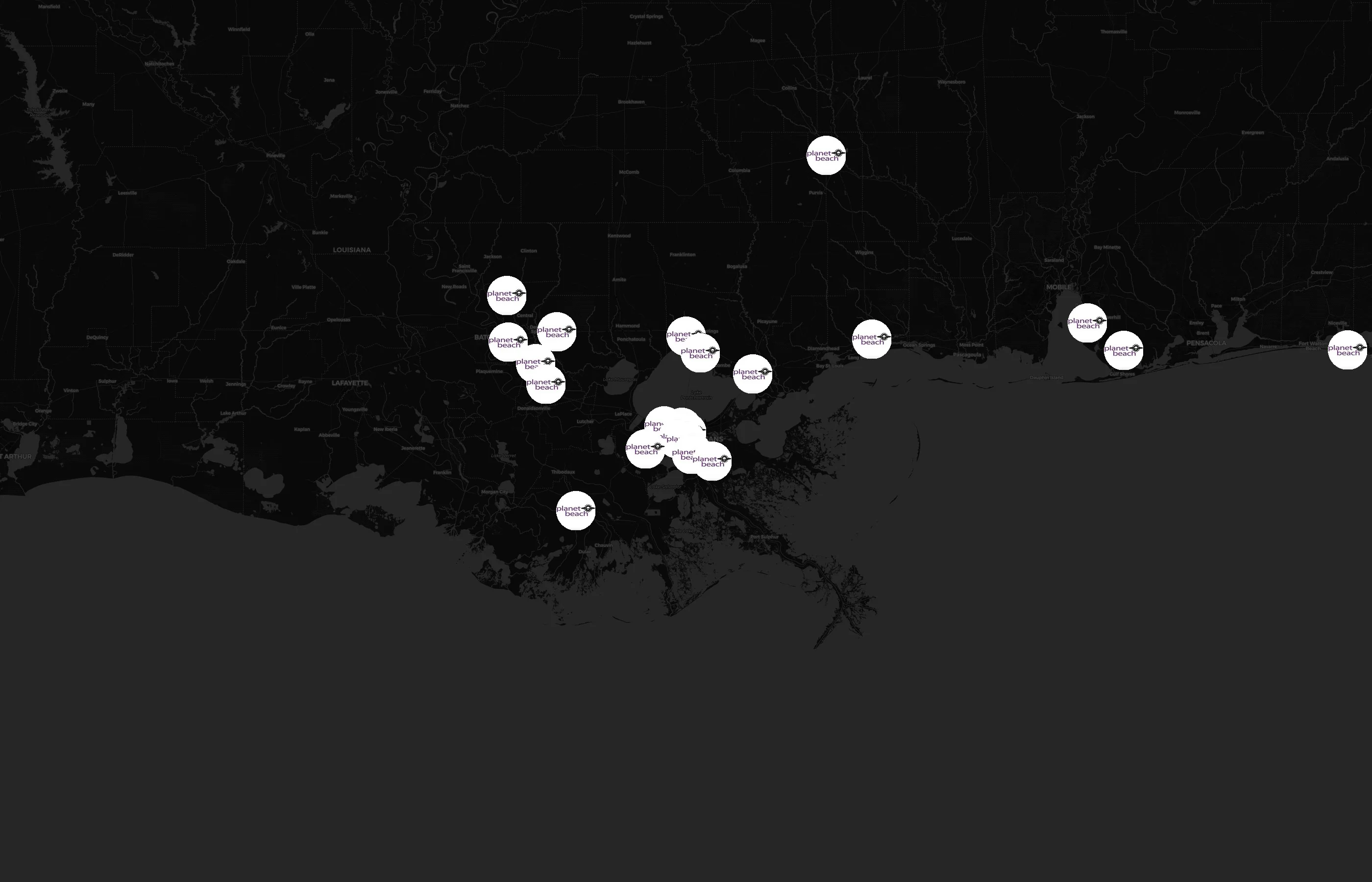 Planet Beach city distribution