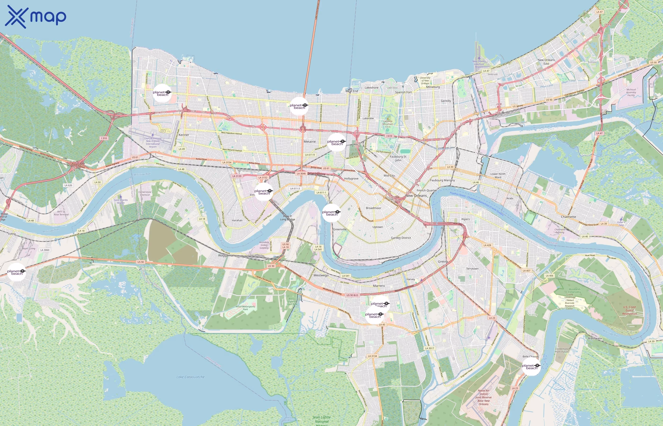 Planet Beach area coverage