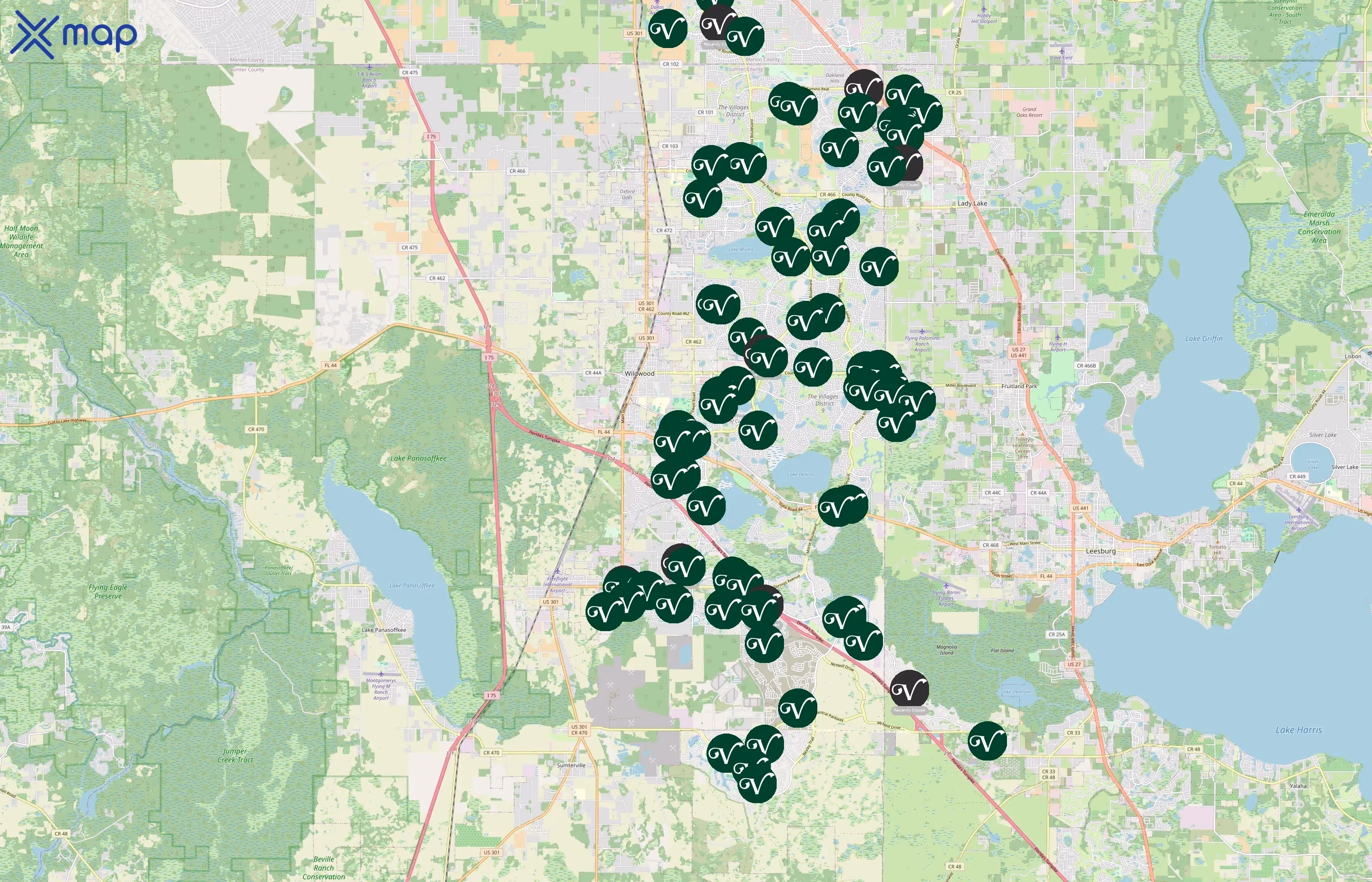 The Villages area coverage