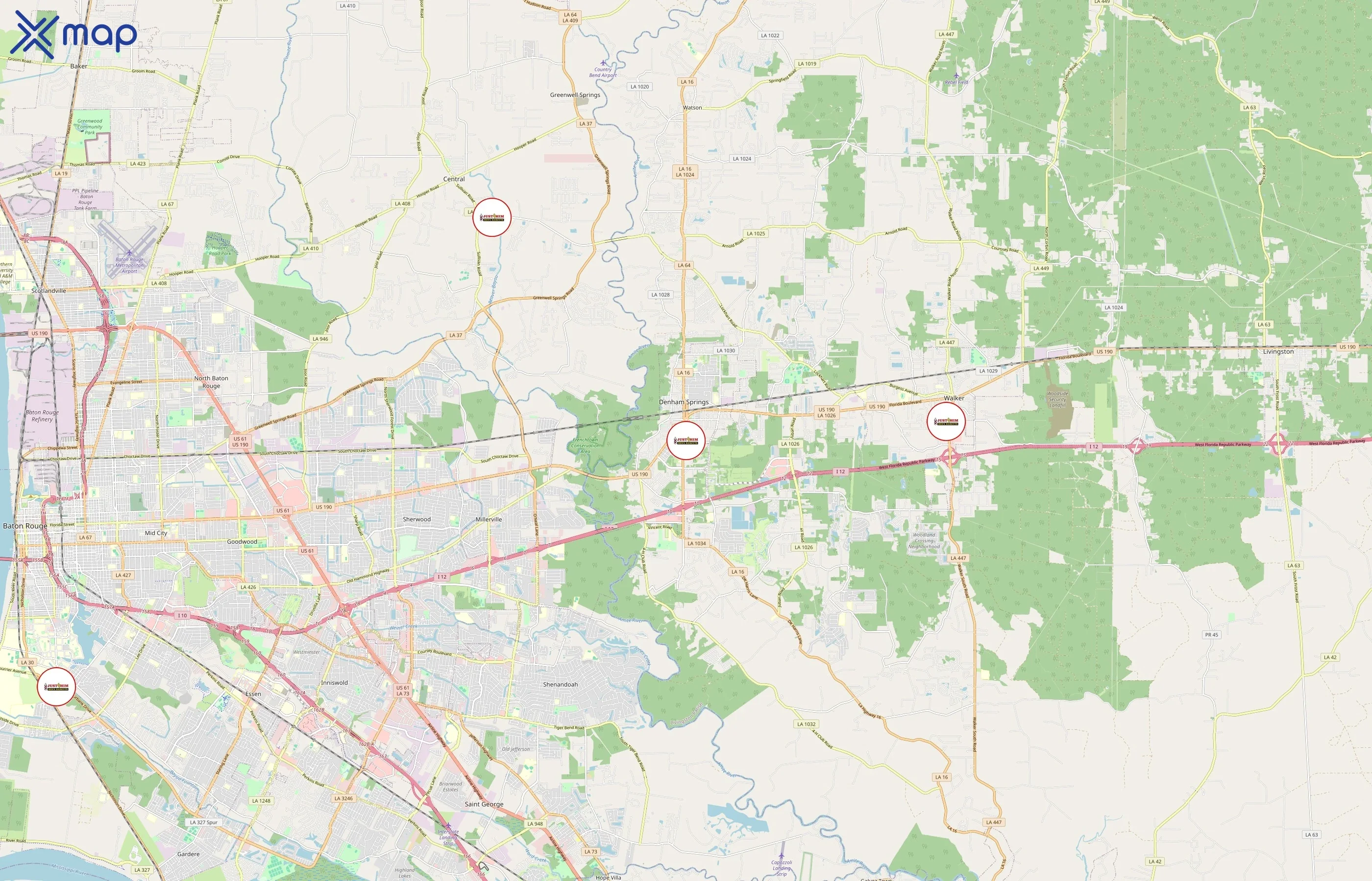 Just 4 Him Men's Haircuts area coverage